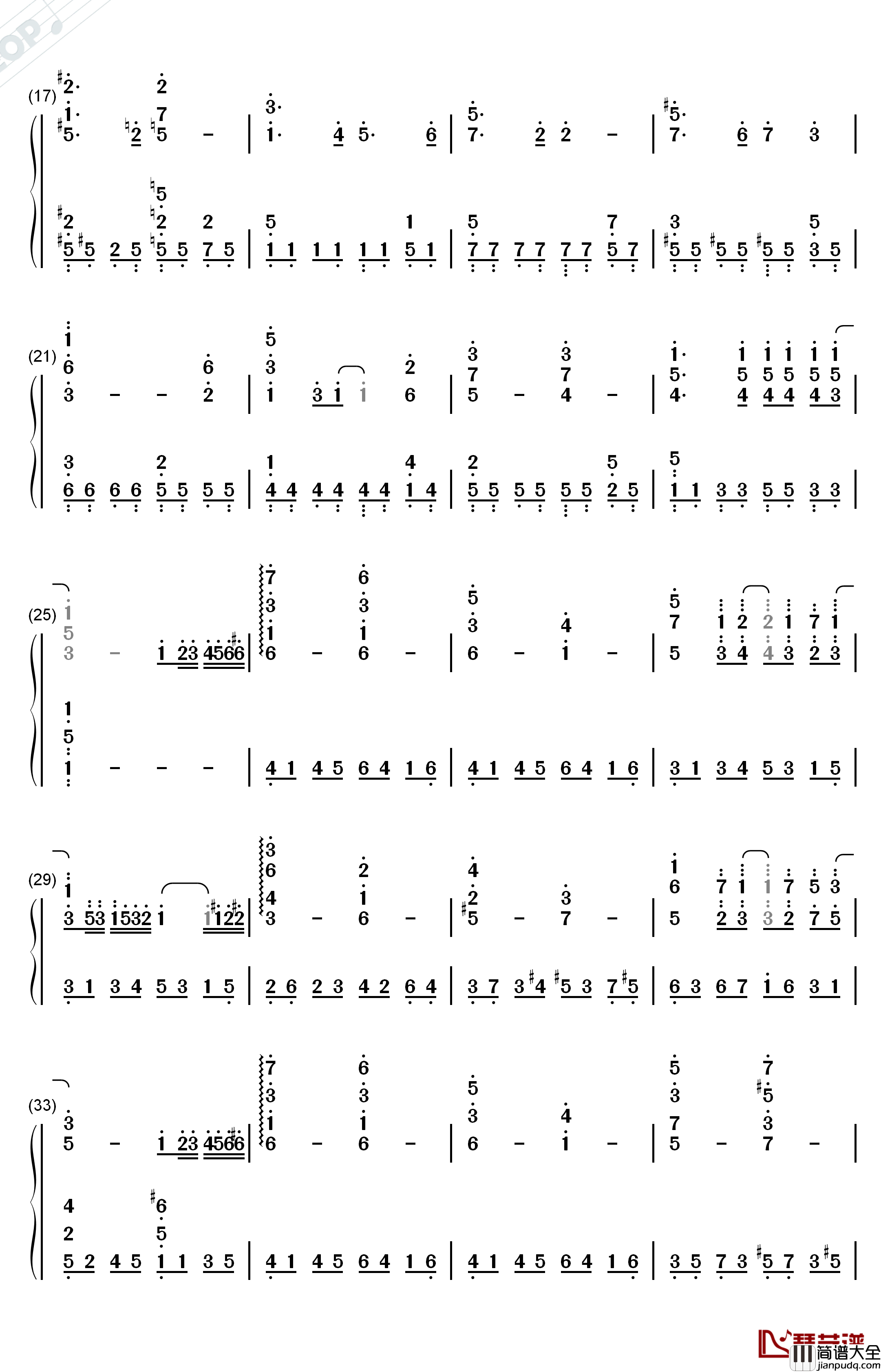 Im_With_You钢琴简谱_数字双手_高尾奏音