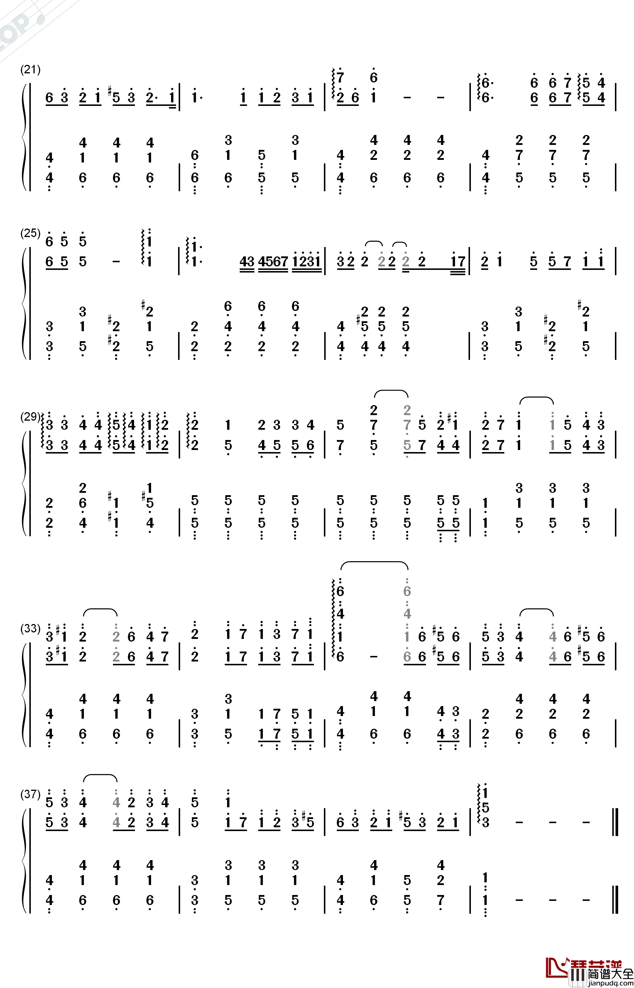 Passion钢琴简谱_数字双手_徐载赫