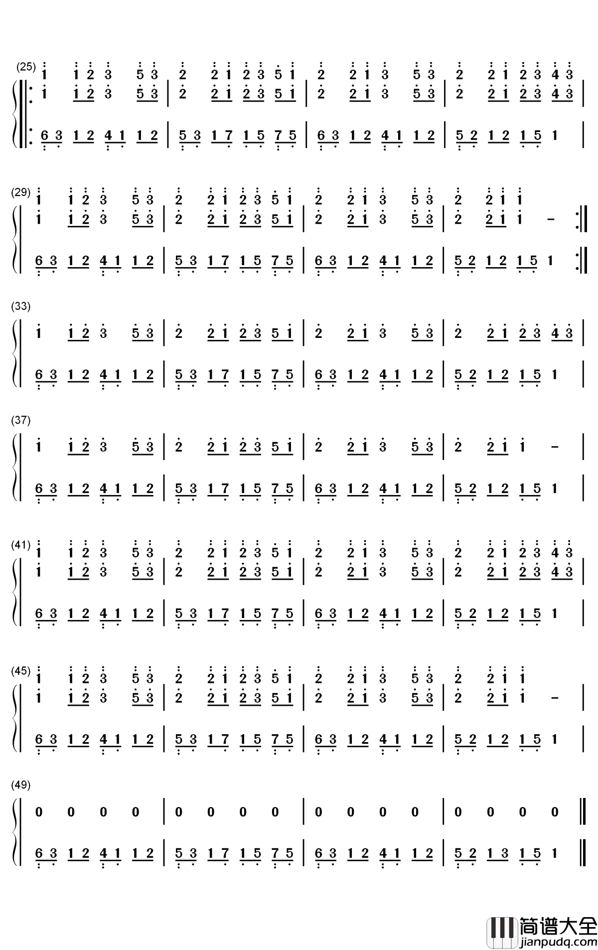 和煦的糖果风钢琴简谱_数字双手_Candy_Wind