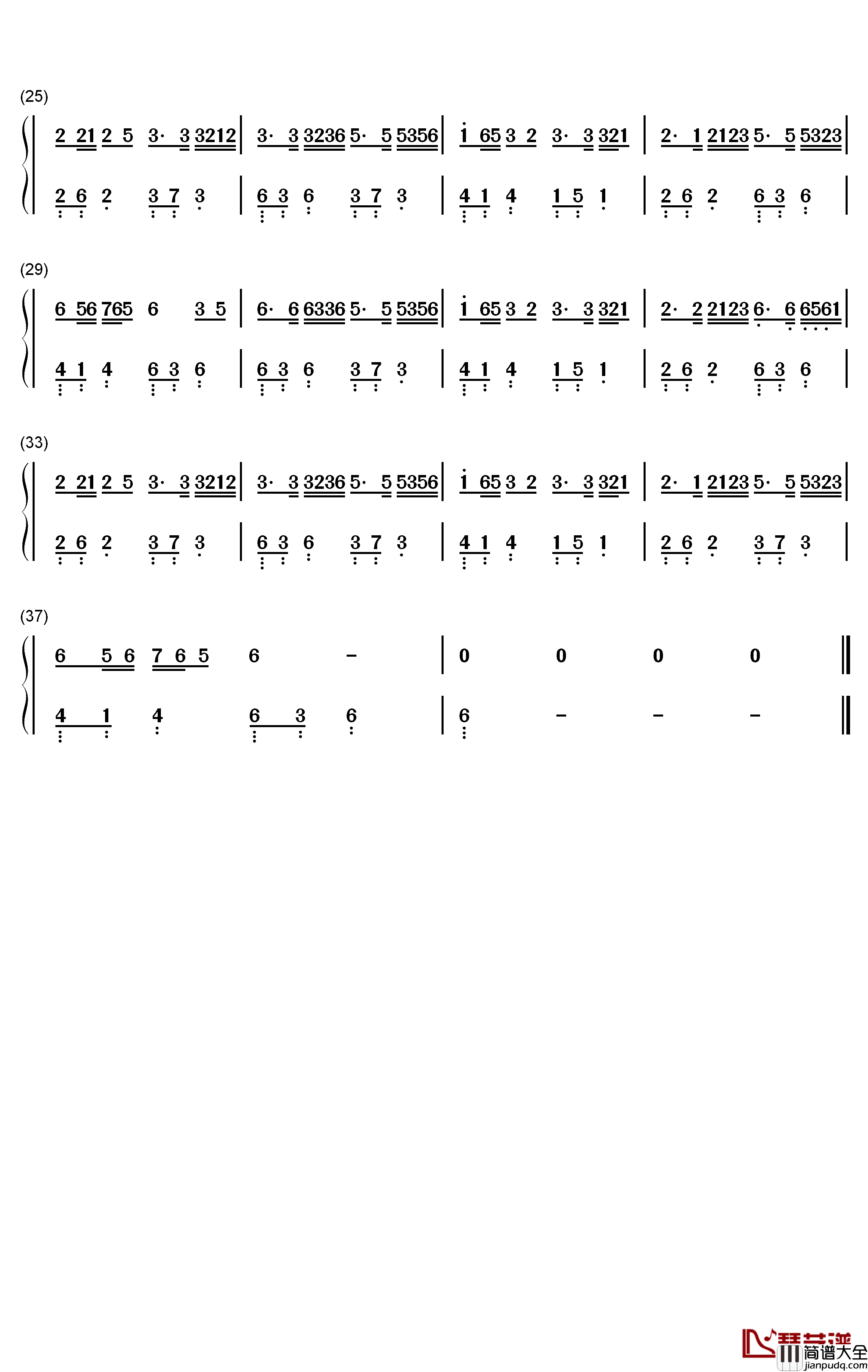 不谓侠钢琴简谱_数字双手_萧忆情Alex