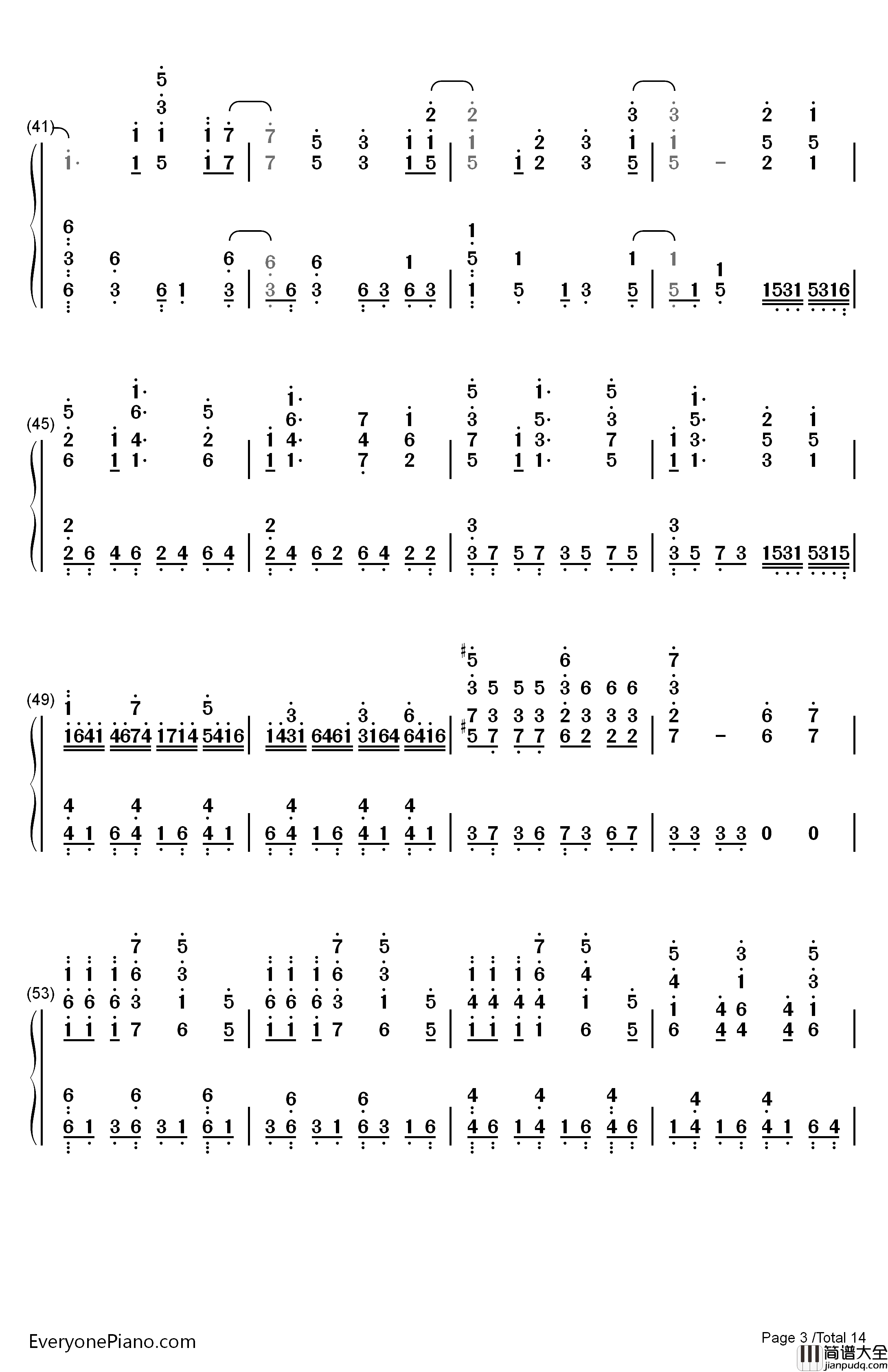 Neo钢琴简谱_数字双手_Roselia