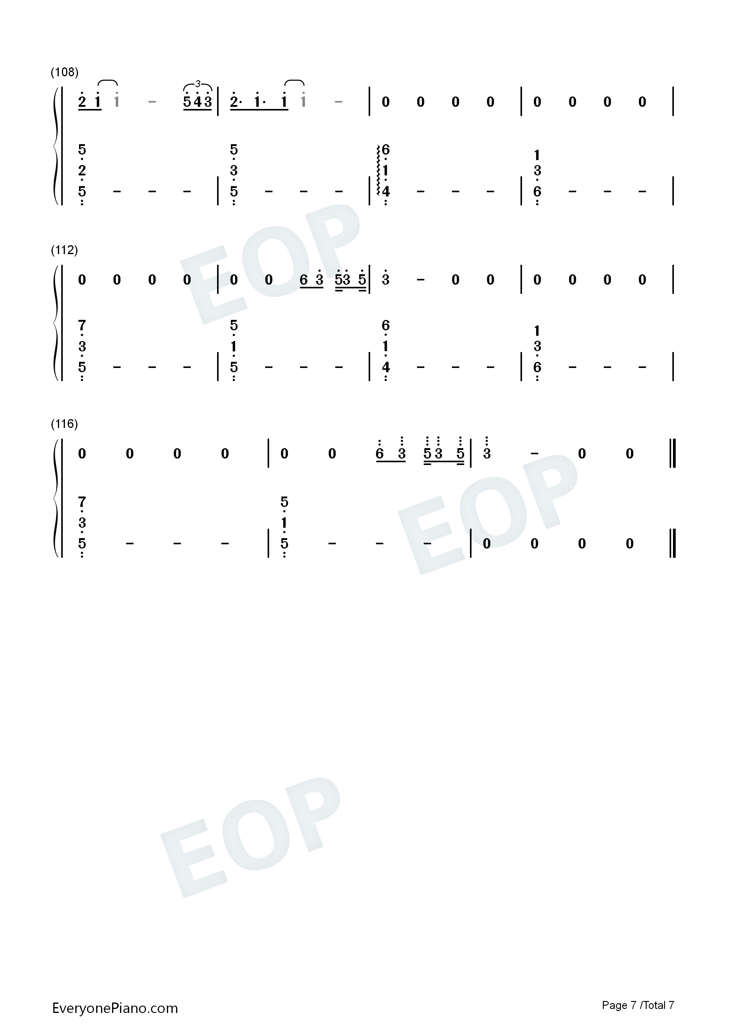 One_Last_Kiss钢琴简谱_宇多田光演唱