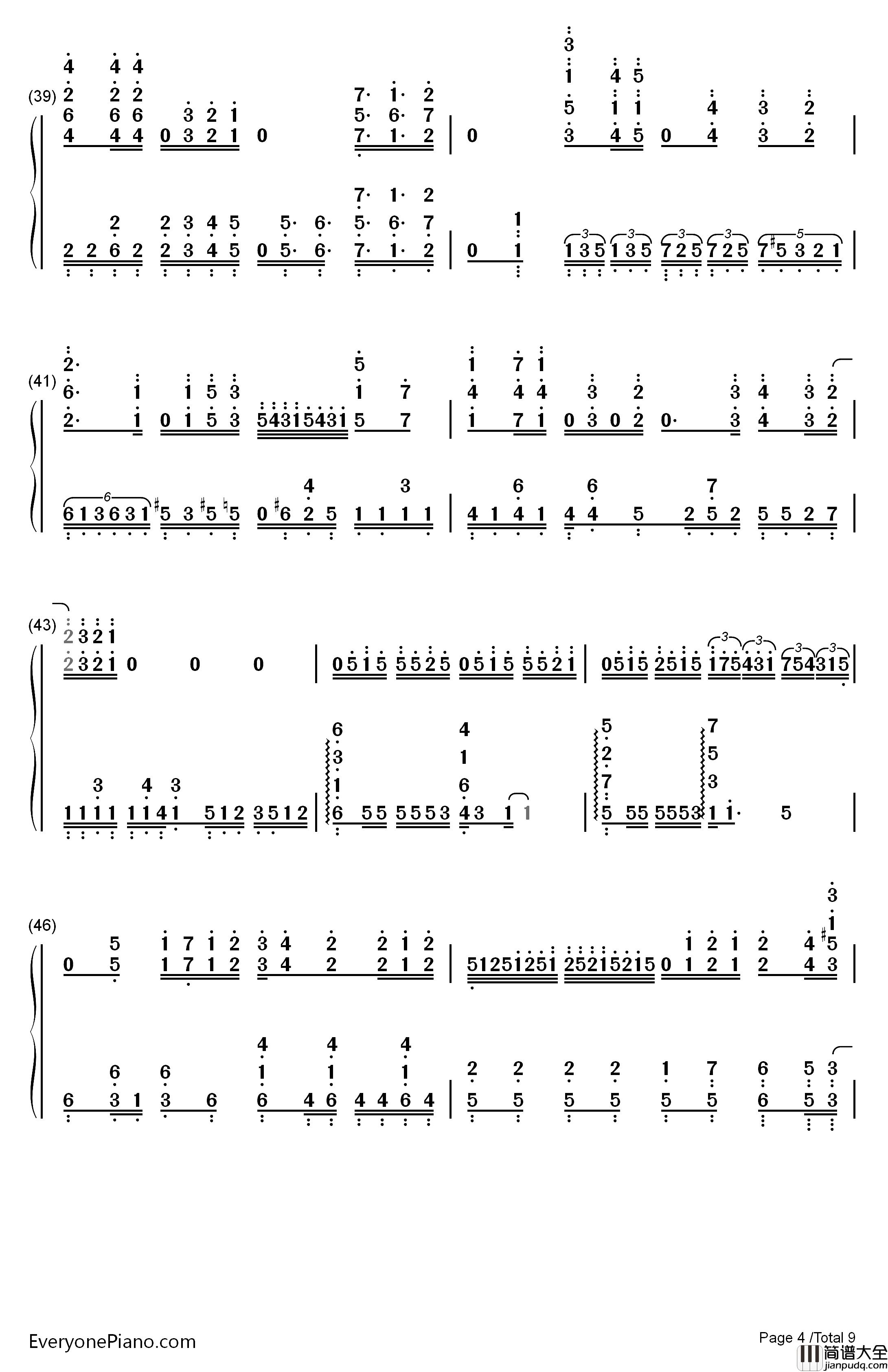 三色绘恋钢琴简谱_数字双手_Project_Lights