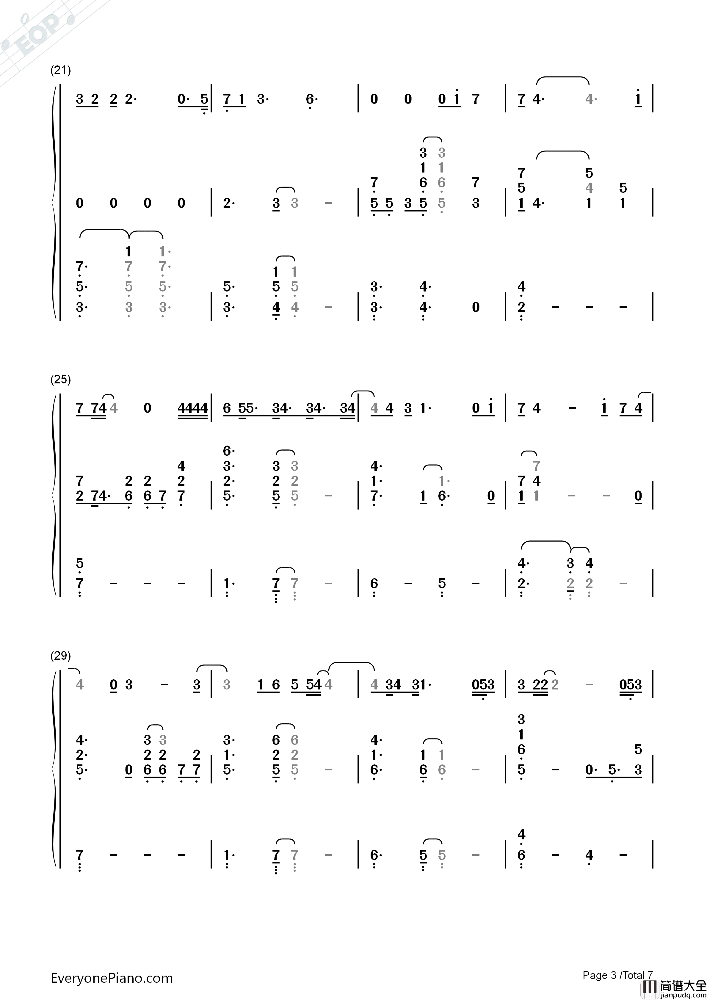 Gravity钢琴简谱_Sara_Bareilles演唱