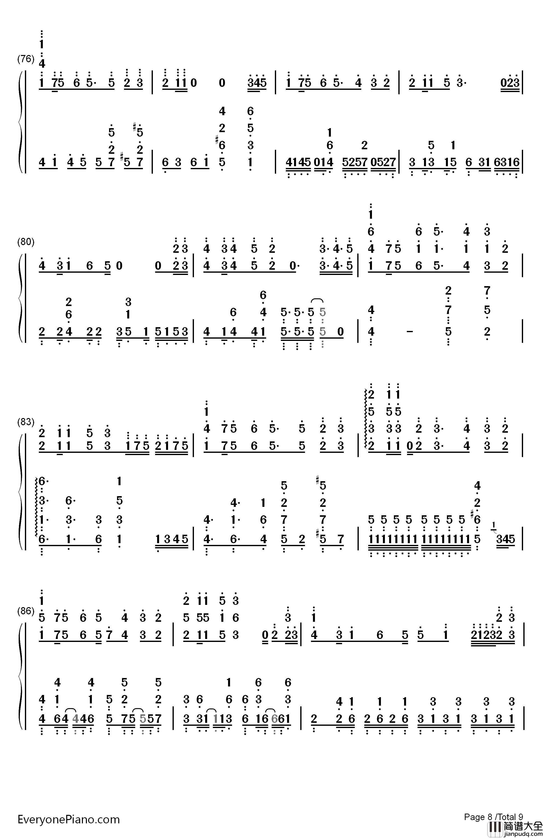 三色绘恋钢琴简谱_数字双手_Project_Lights
