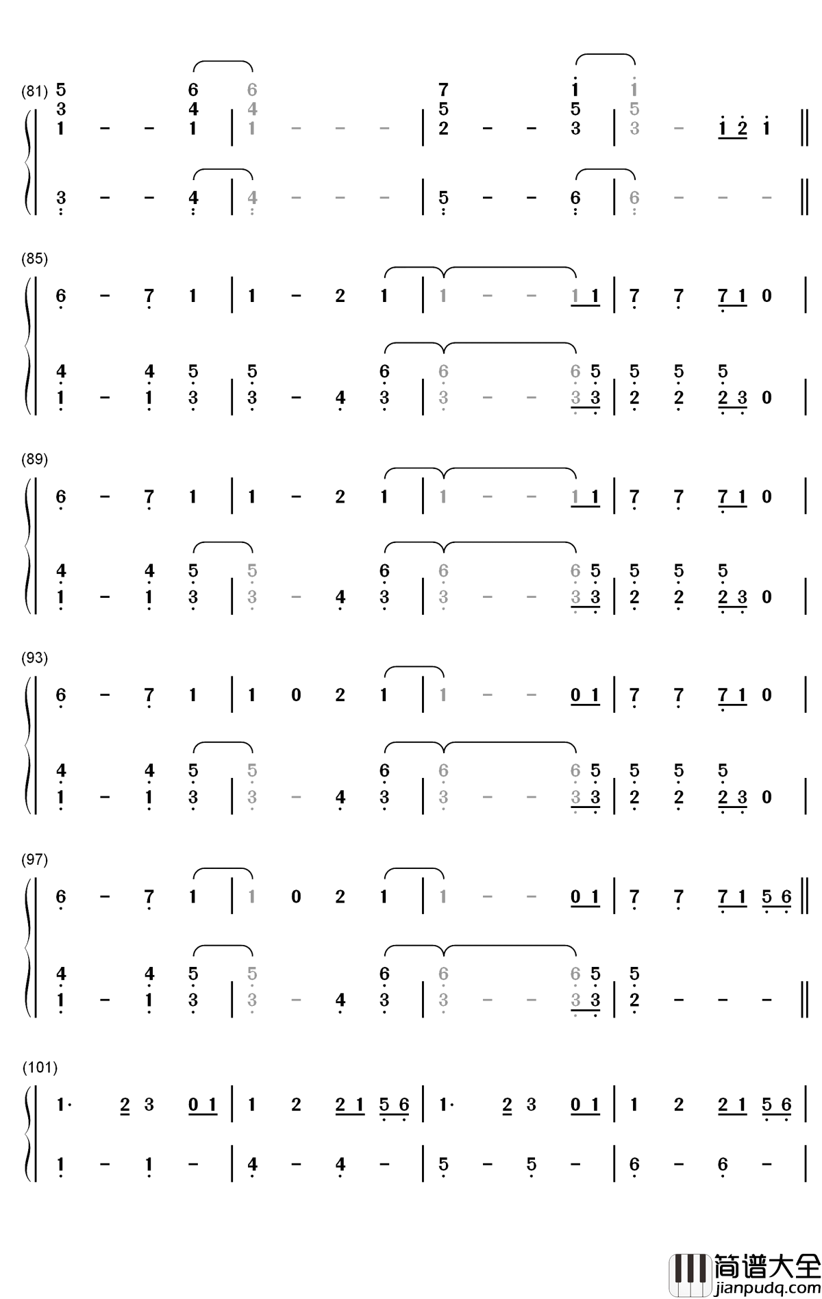 The_Bones钢琴简谱_数字双手_Maren_Morris