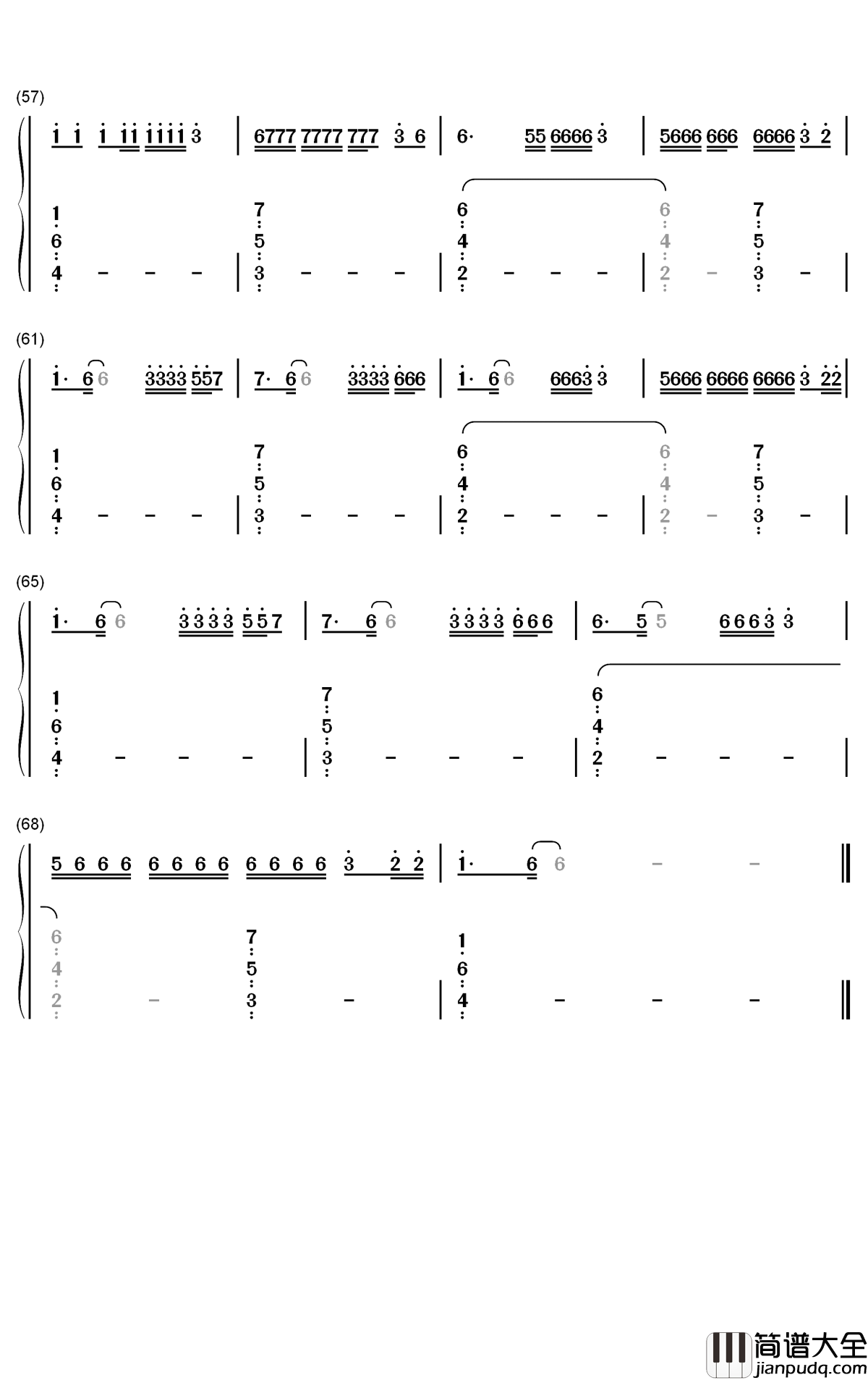 Go_Crazy钢琴简谱_数字双手_Chris_Brown_Young_Thug