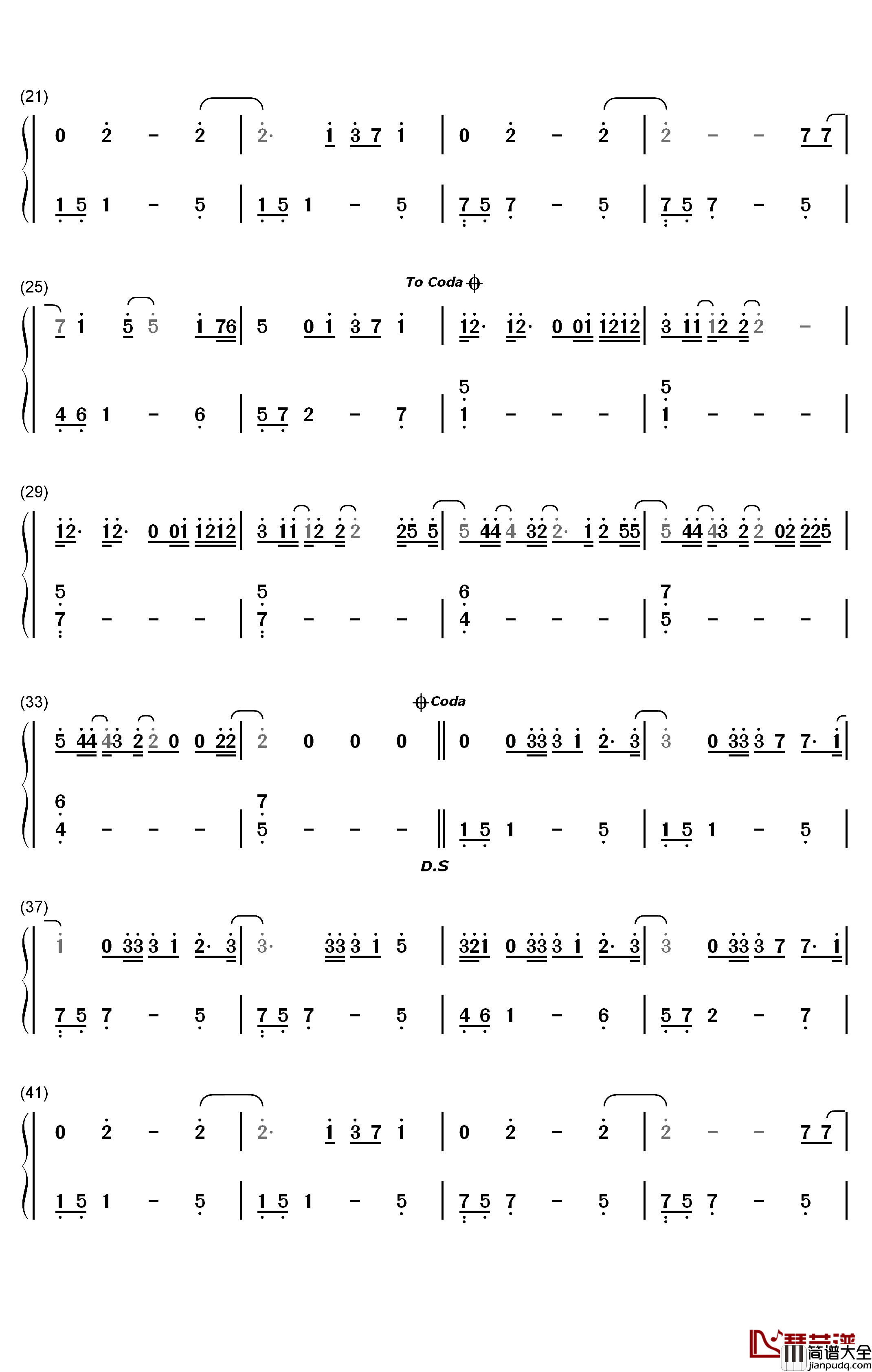 Empty_Space钢琴简谱_数字双手_James_Arthur