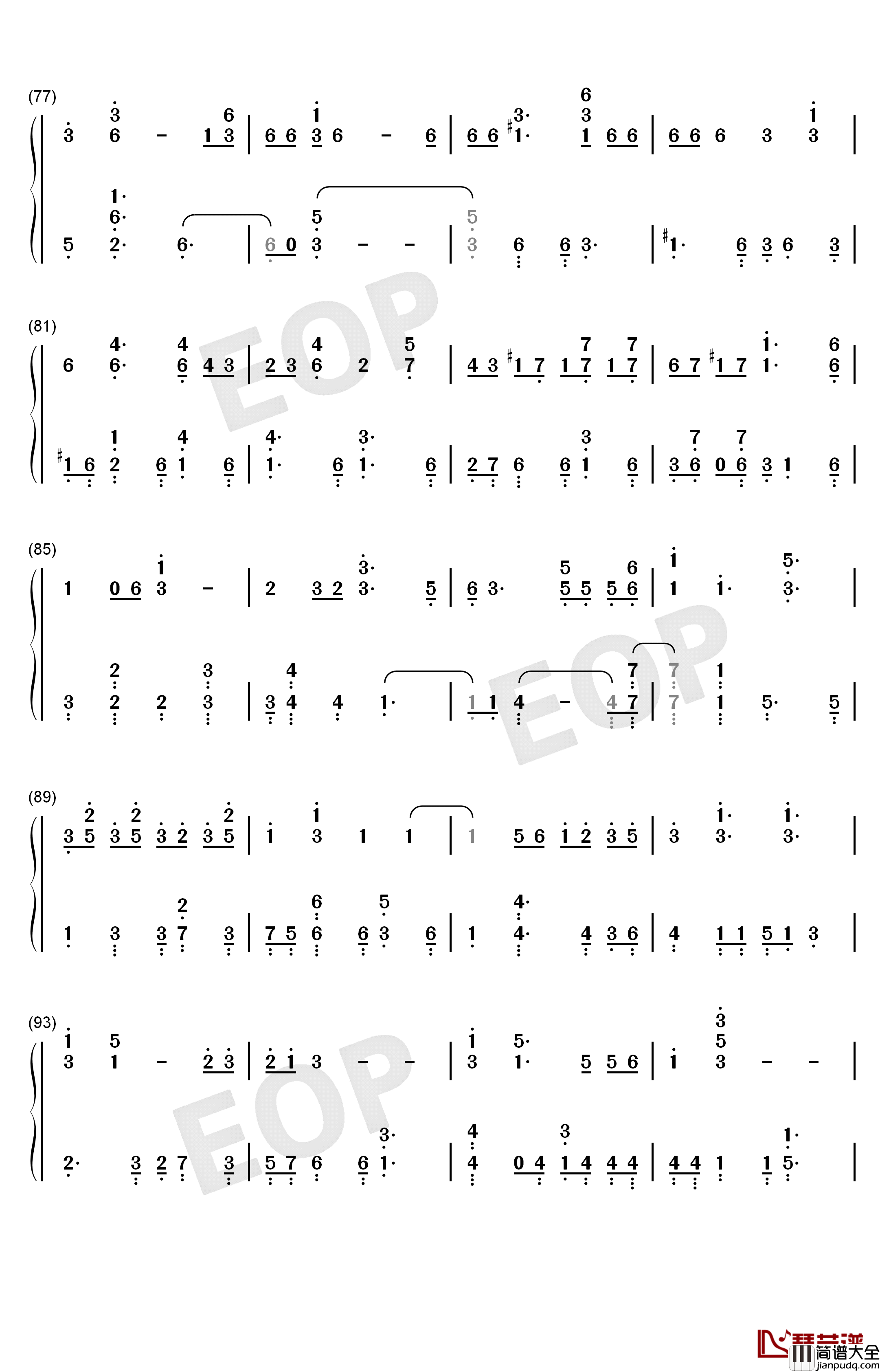 BBIBBI钢琴简谱_数字双手_IU_李知恩