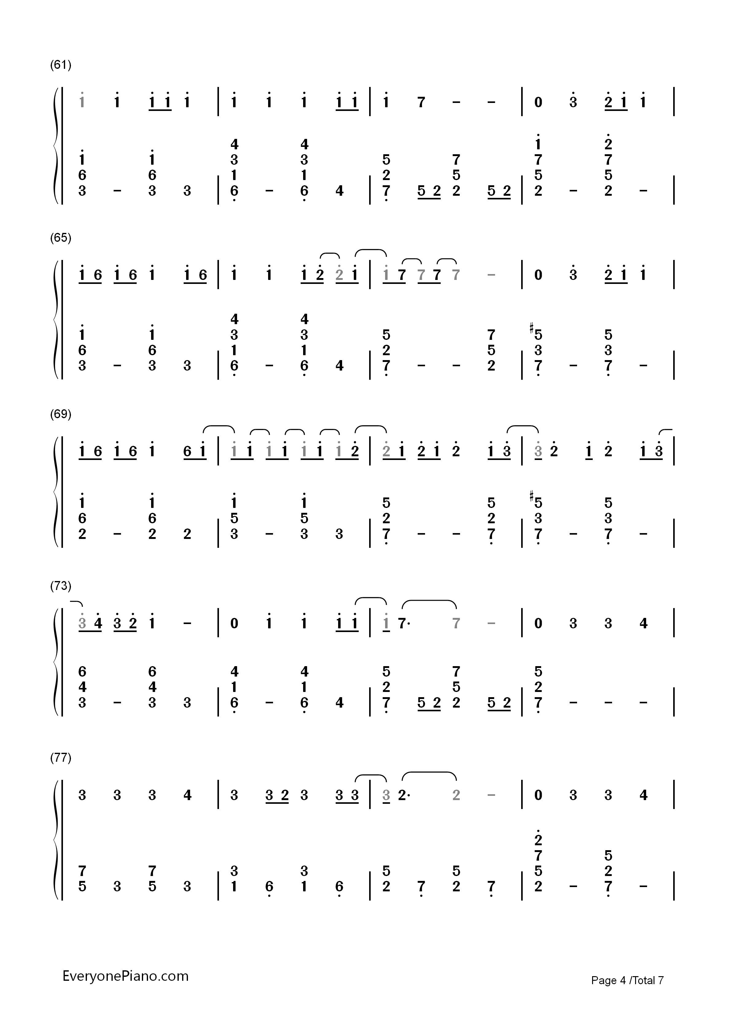 Because_Of_You钢琴简谱_凯莉·克莱森__Kelly_Clarkson演唱