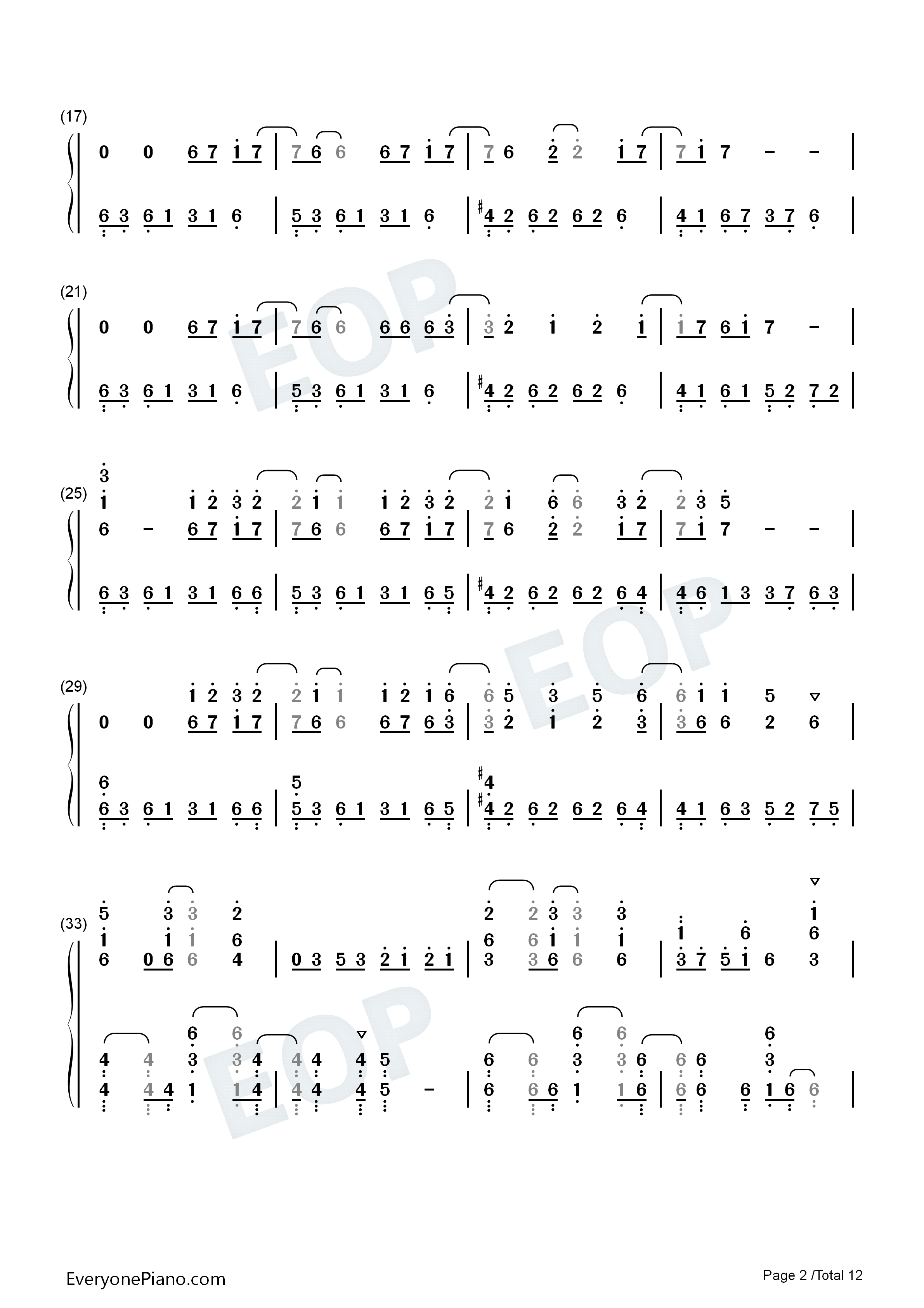 OveR钢琴简谱_富田美忧演唱