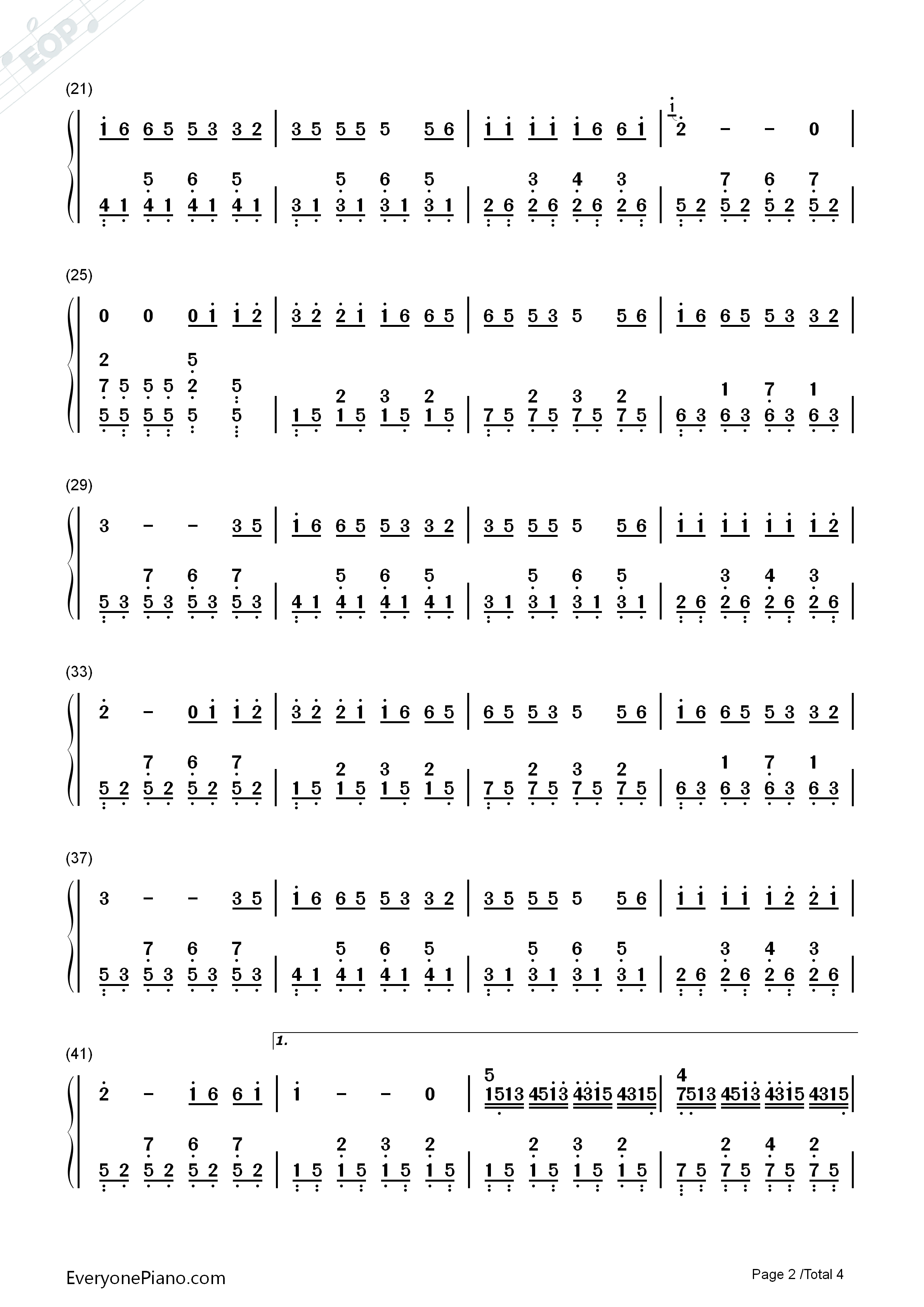 一定要爱你钢琴简谱_田一龙演唱