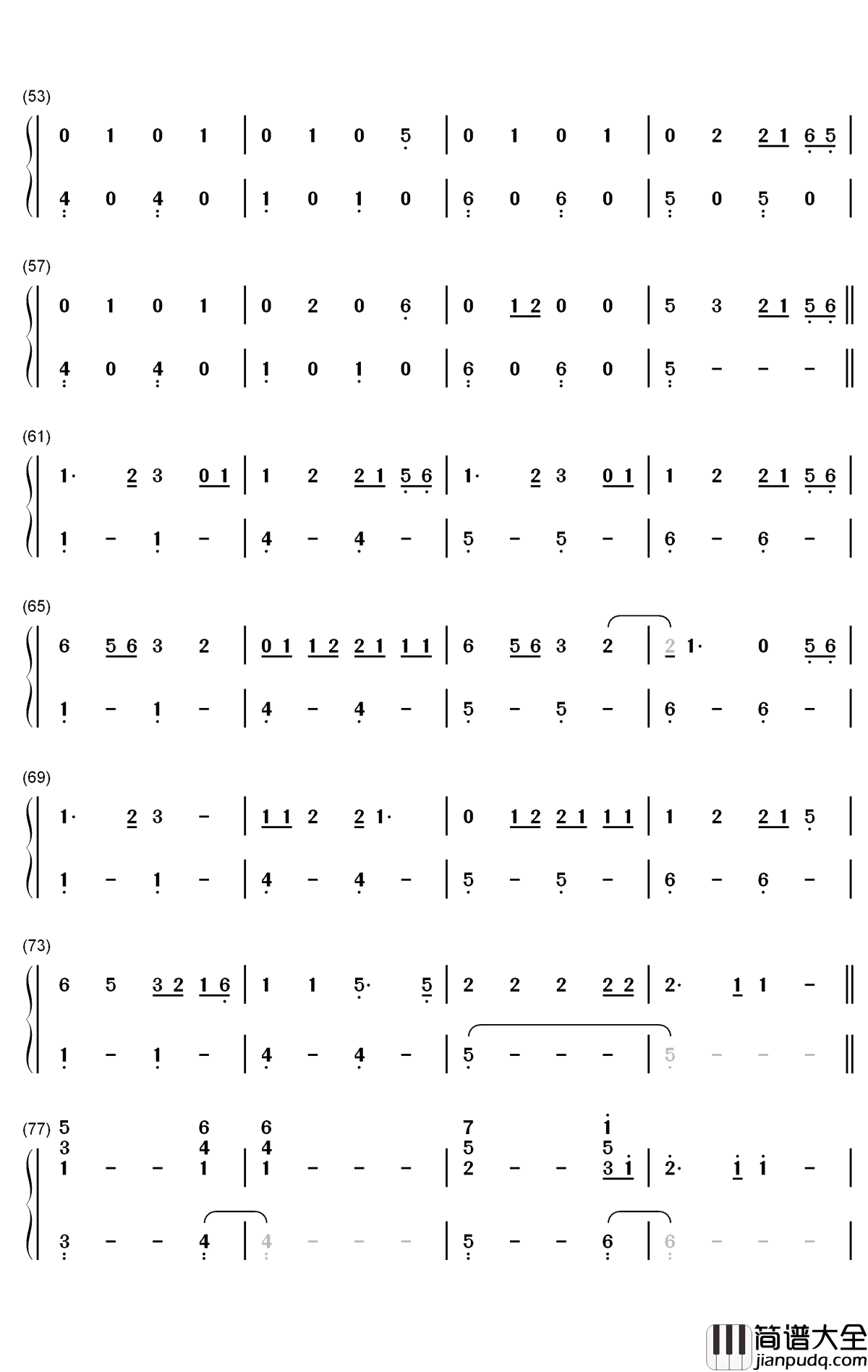 The_Bones钢琴简谱_数字双手_Maren_Morris