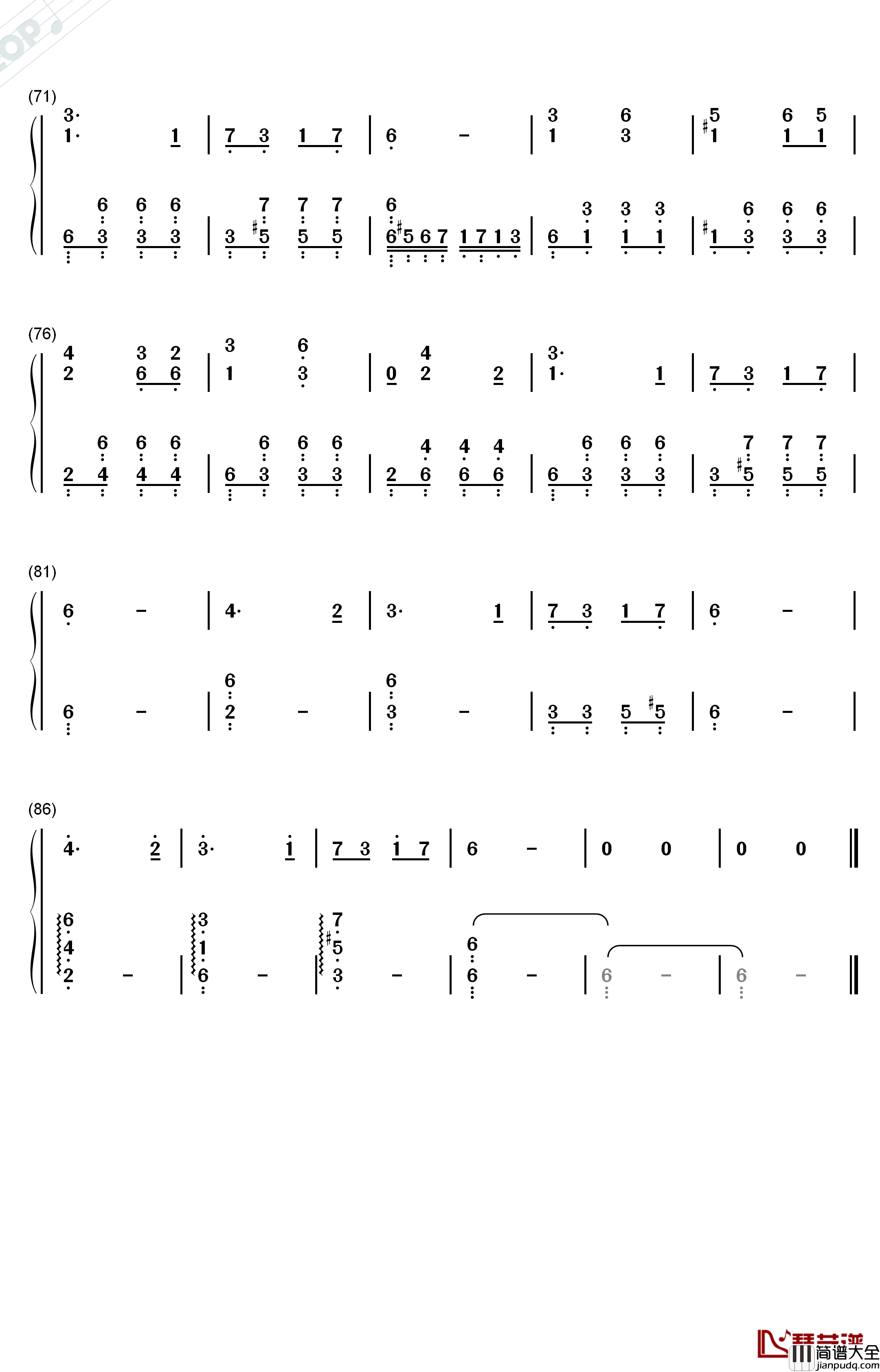 喀秋莎钢琴简谱_数字双手_马特维·勃兰切尔