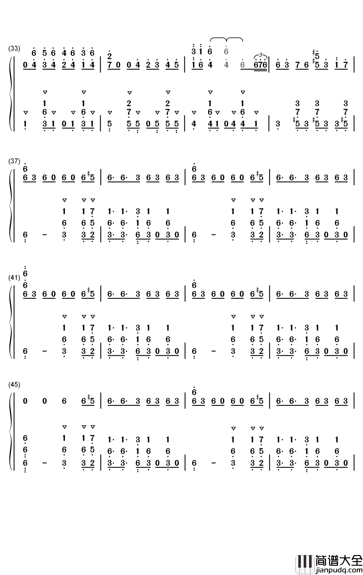 The_Desert钢琴简谱_数字双手_猎豹移动公司