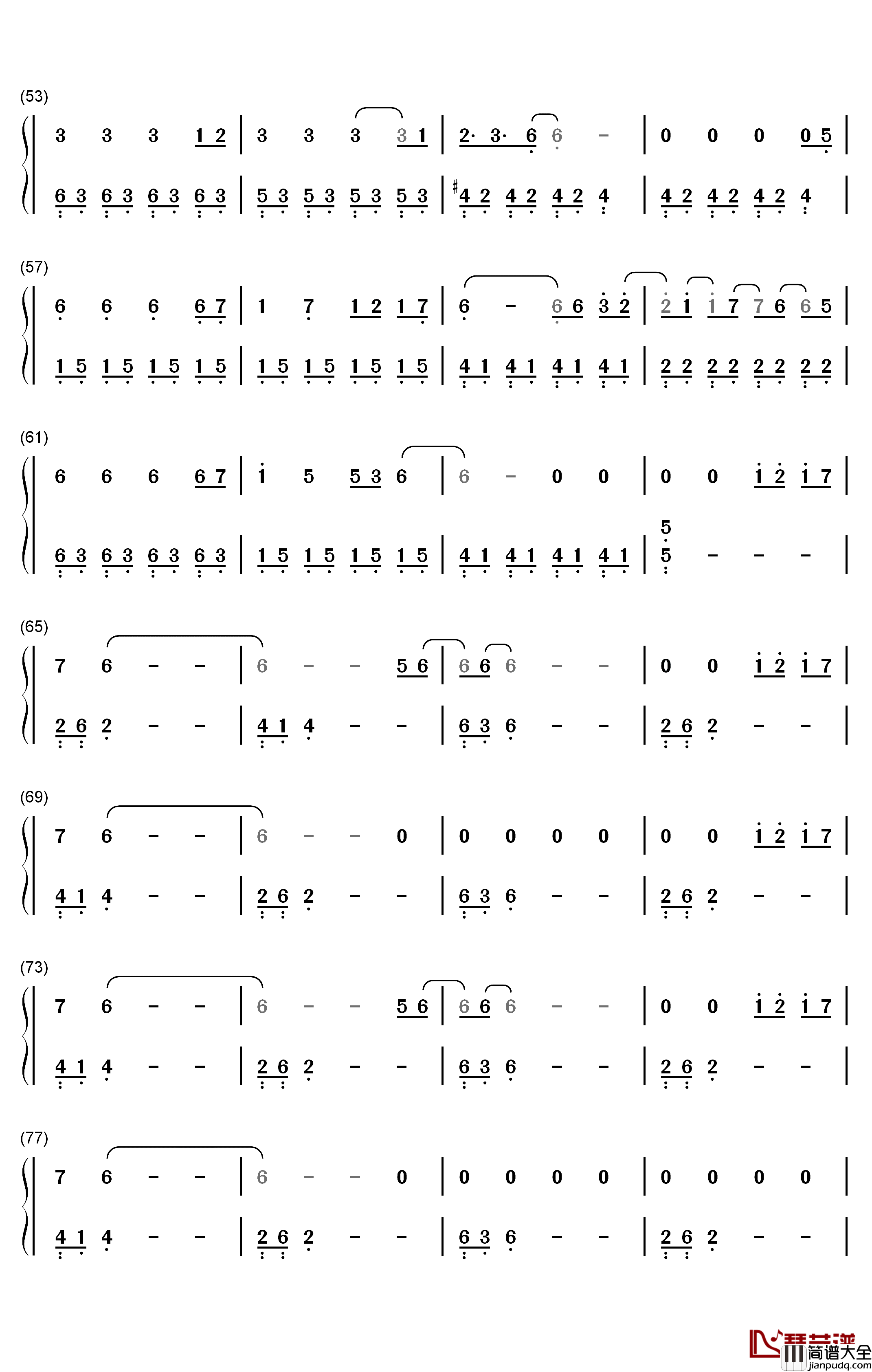 My_Life_is_Going_On钢琴简谱_数字双手_Cecilia_Krull