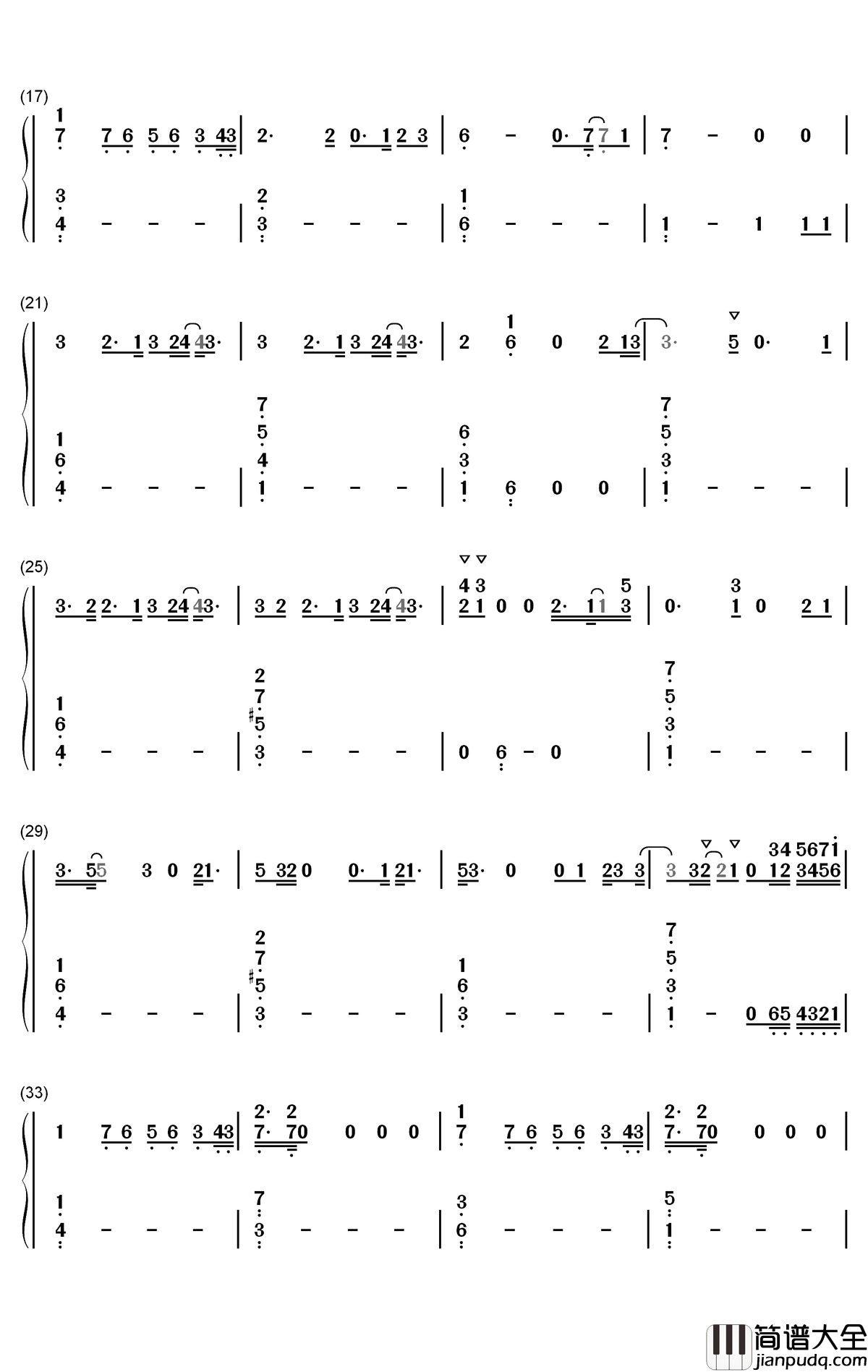 Listen_Before_I_Go钢琴简谱_数字双手_Billie_Eilish