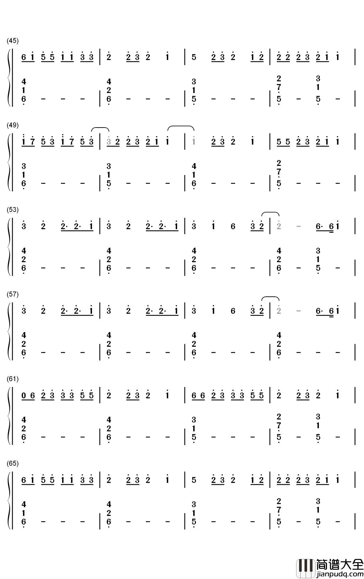 911钢琴简谱_数字双手_Lady_Gaga