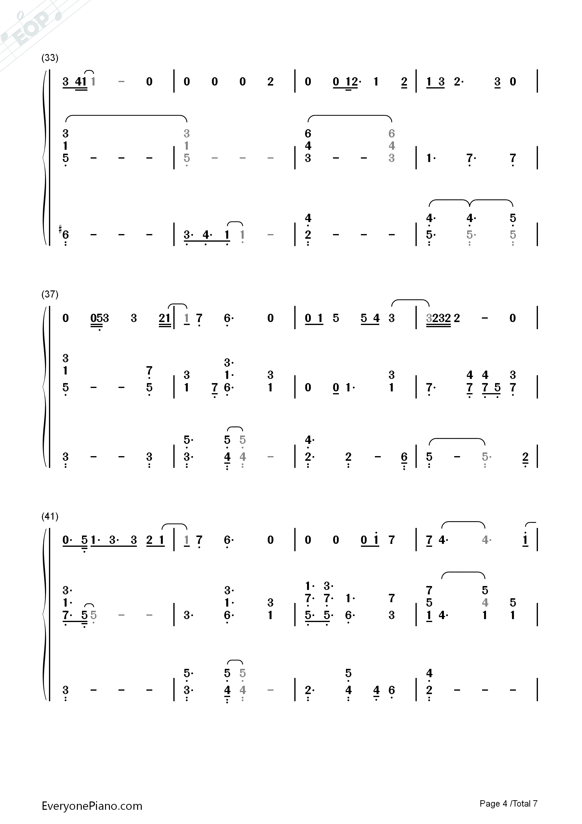 Gravity钢琴简谱_Sara_Bareilles演唱