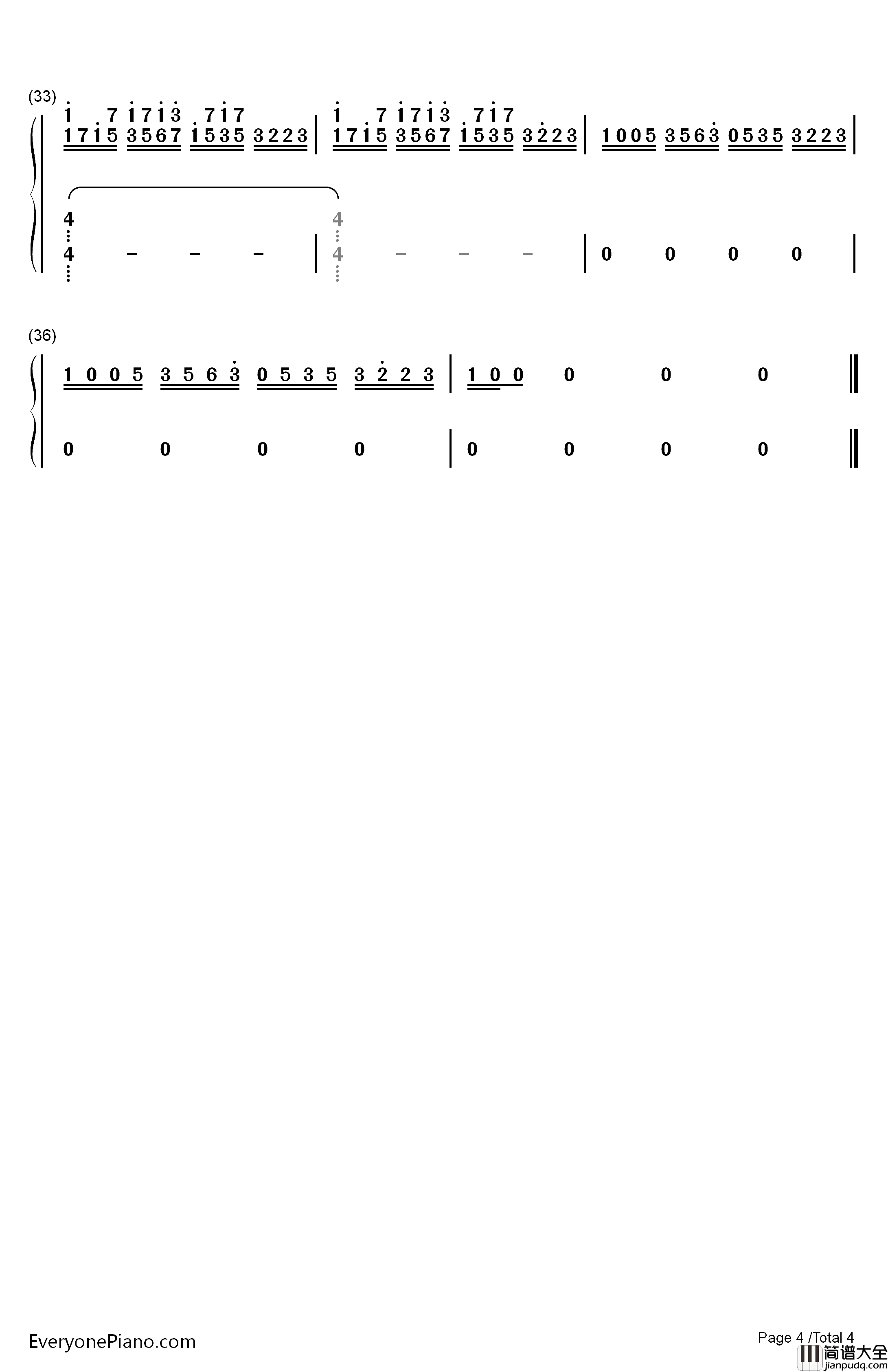 MUKANJYO钢琴简谱_数字双手_Survive_Said_The_Prophet