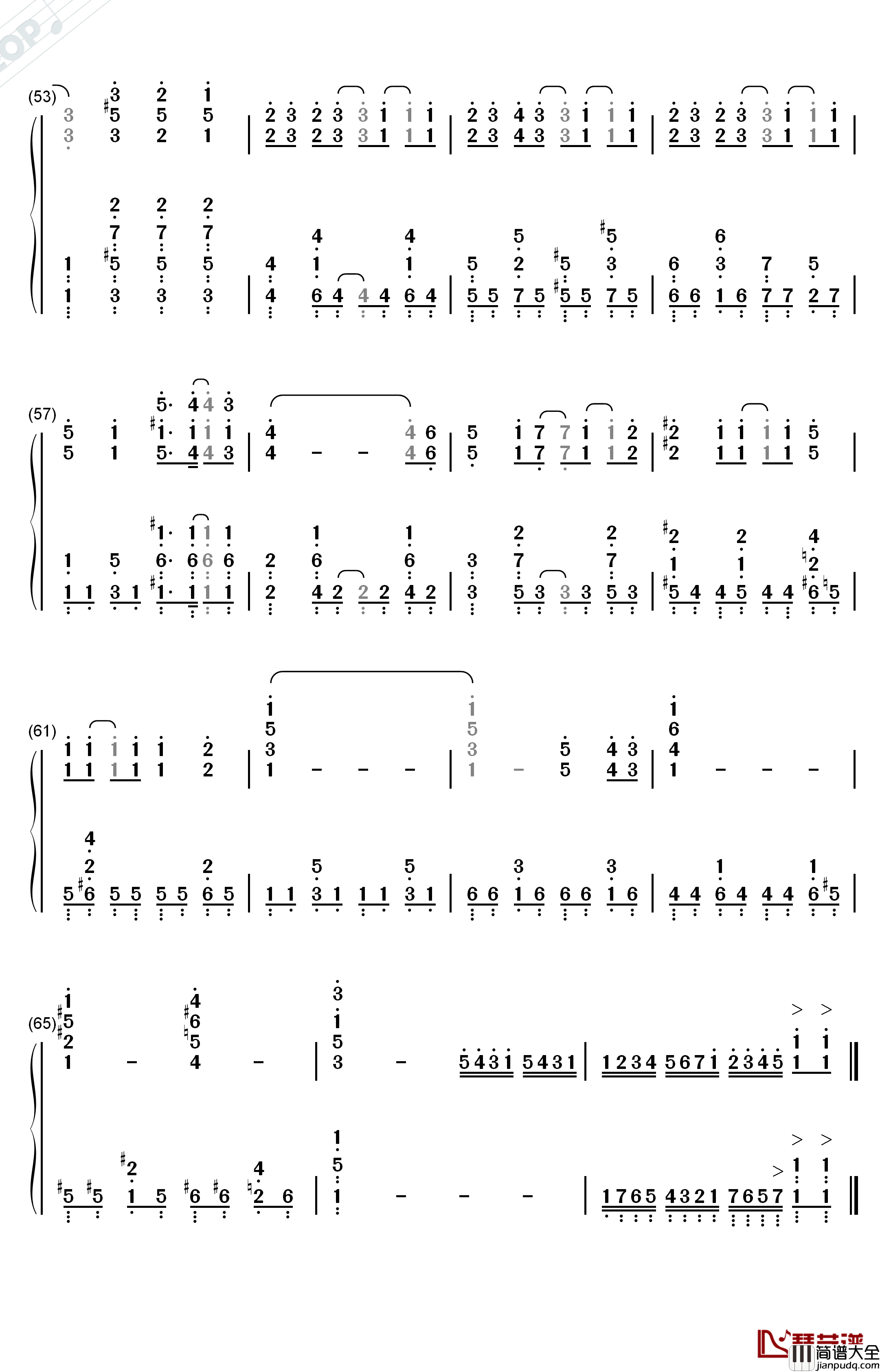 Im_With_You钢琴简谱_数字双手_高尾奏音