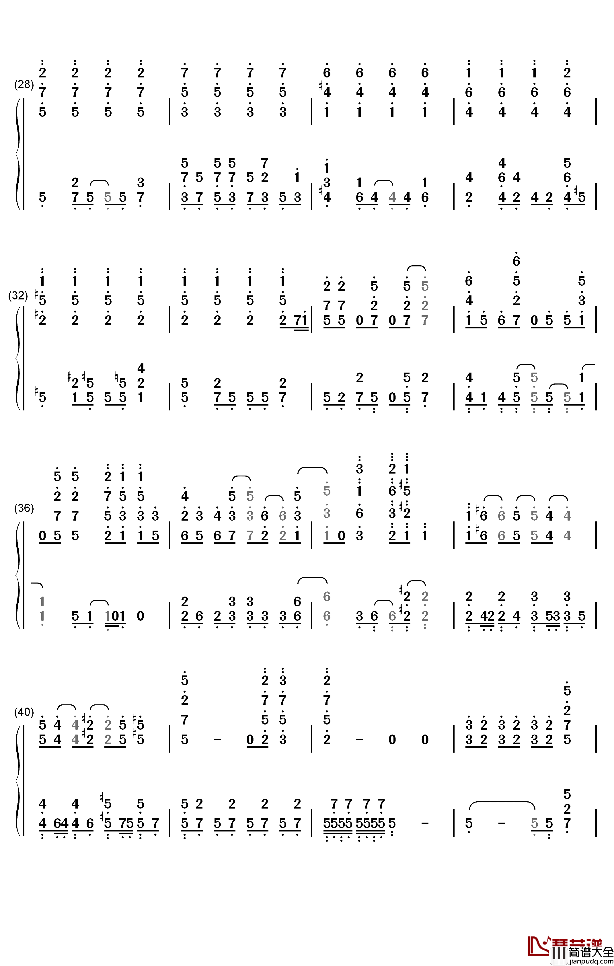 Lets_go_ライフリング4钢琴简谱_数字双手_Rifling_4