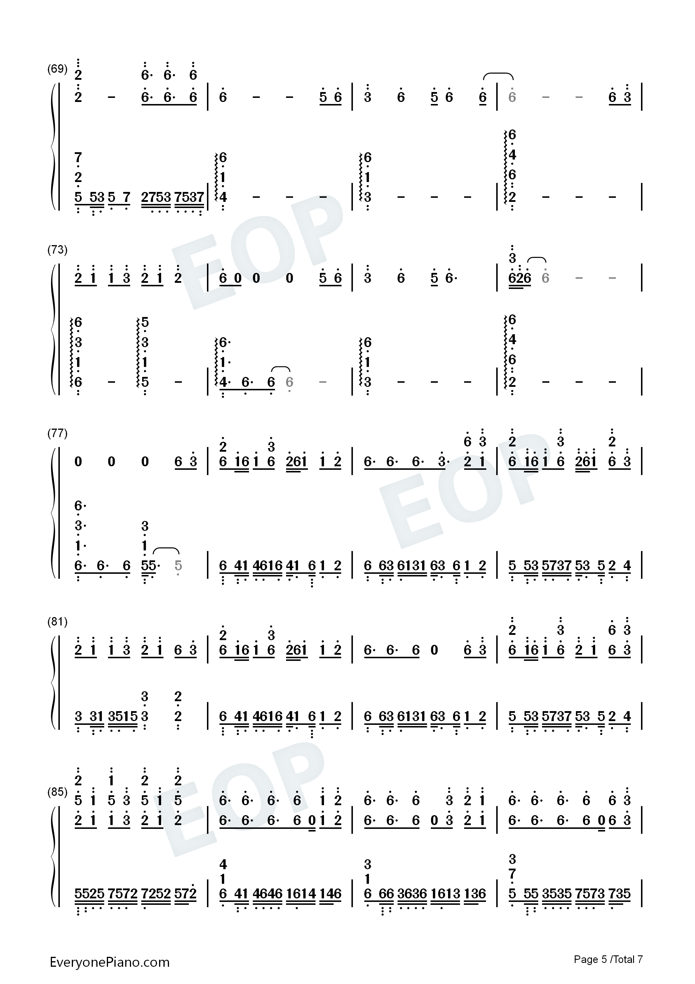 One_Last_Kiss钢琴简谱_宇多田光演唱