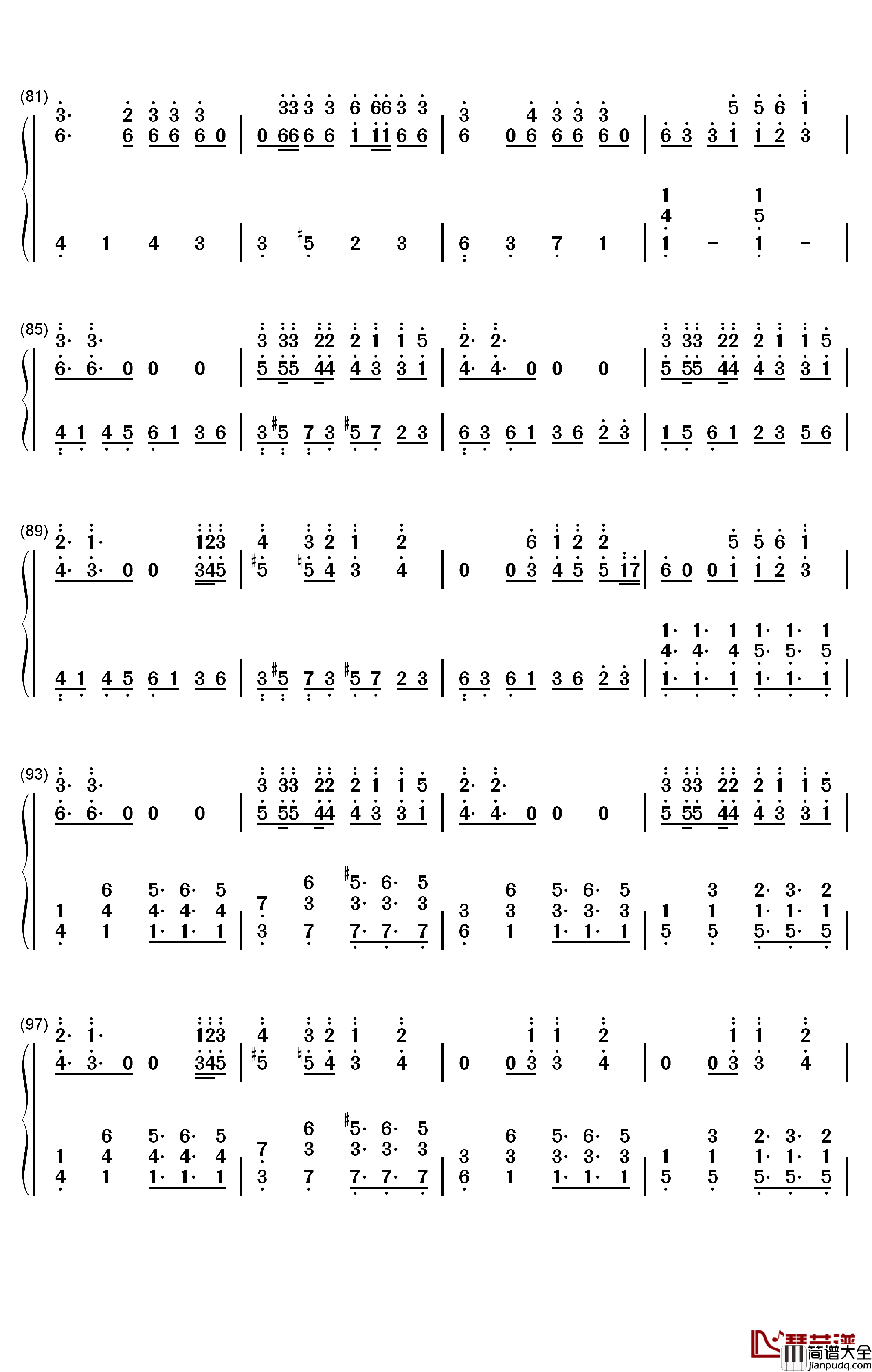 Feel_Special钢琴简谱_数字双手_TWICE