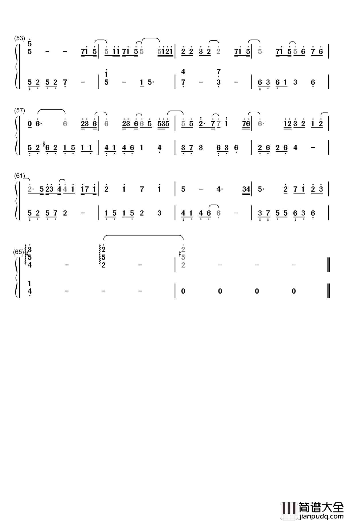 你的情歌钢琴简谱_数字双手_Tank