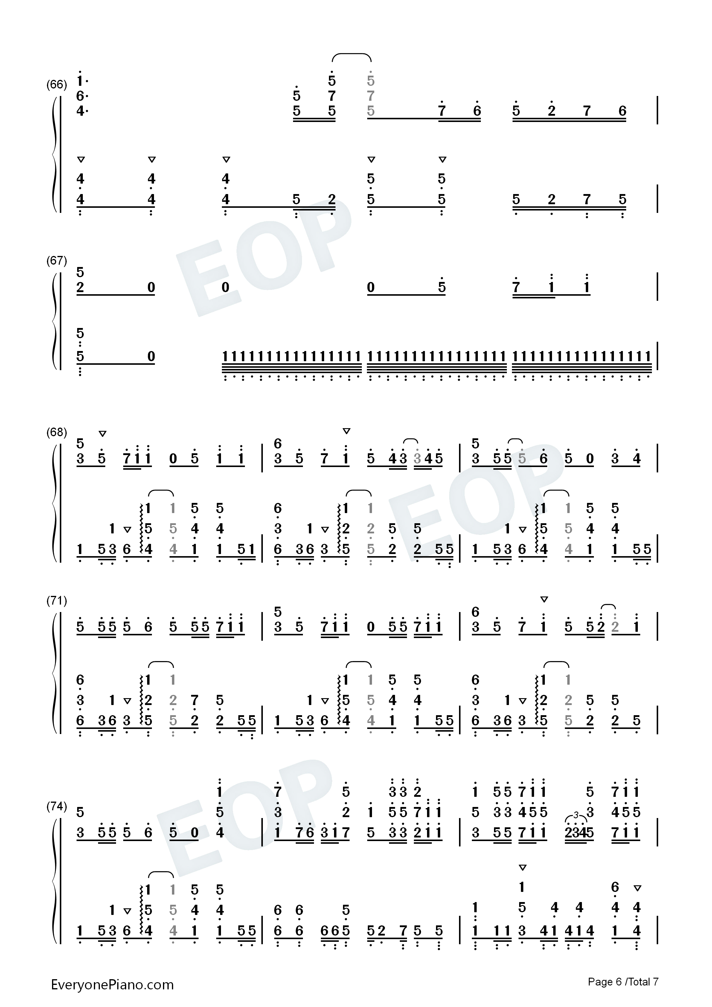 Only_one_yell钢琴简谱_9_tie演唱