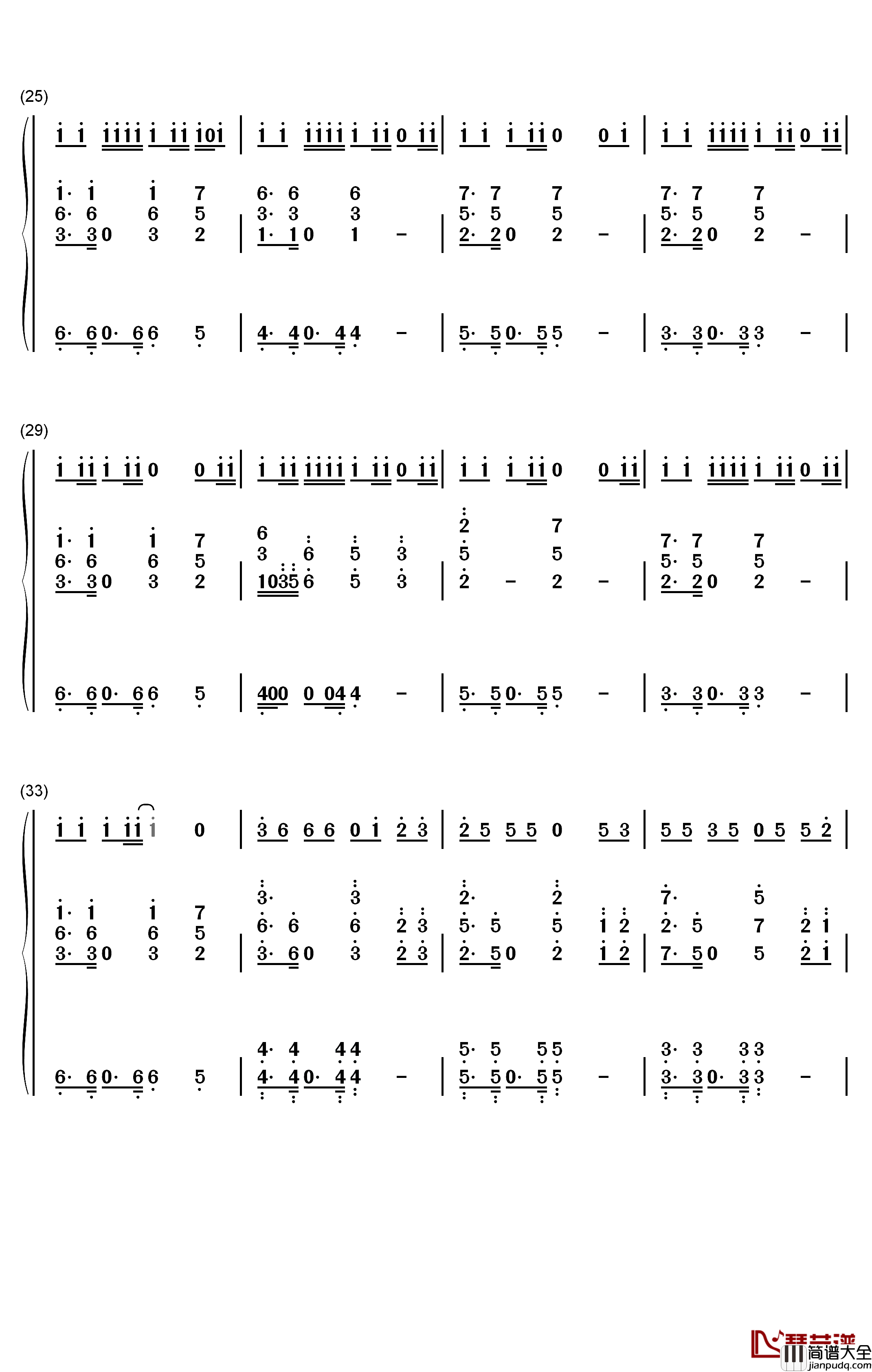 野狼Disco钢琴简谱_数字双手_宝石Gem