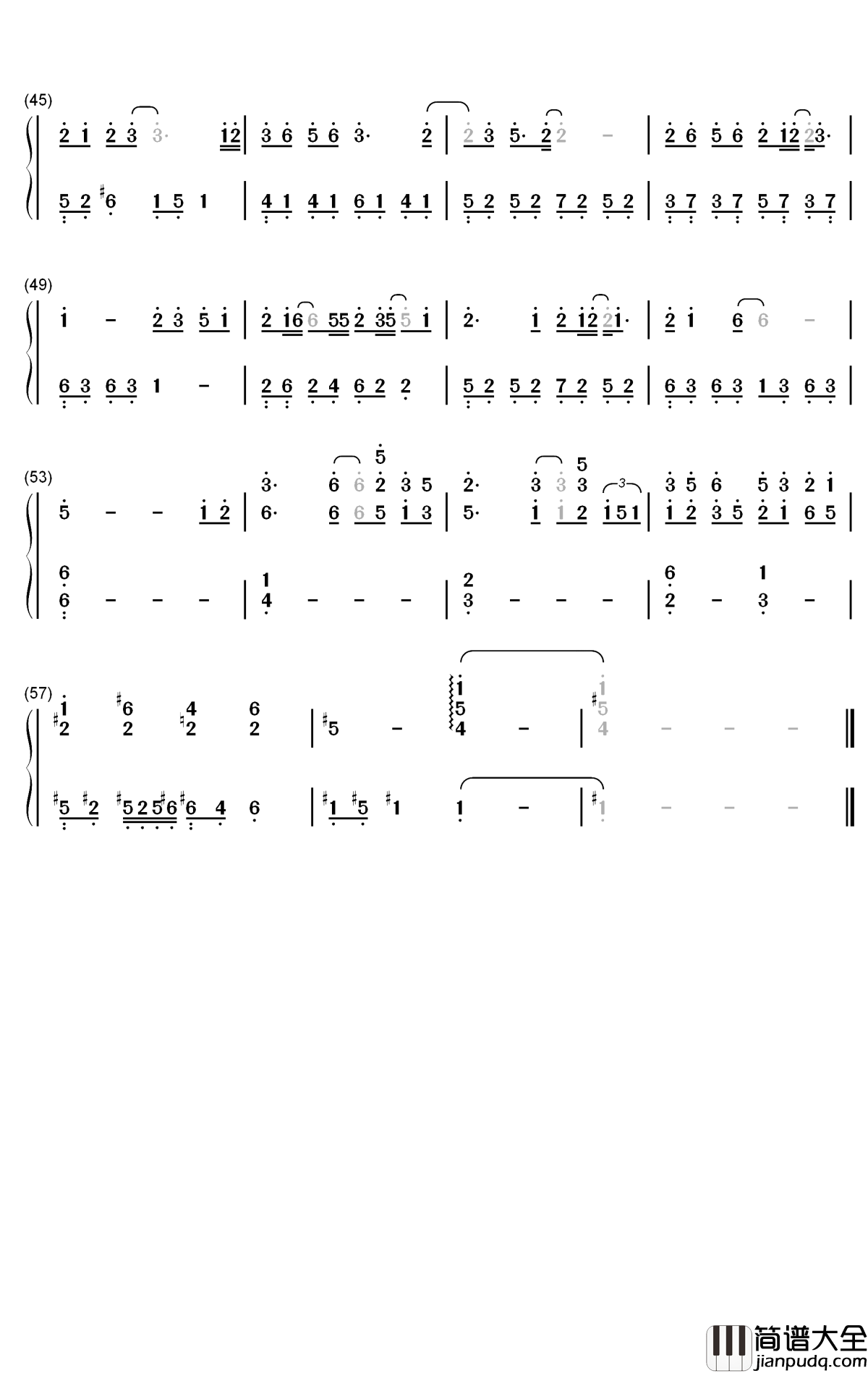 晚吟钢琴简谱_数字双手_李俊毅