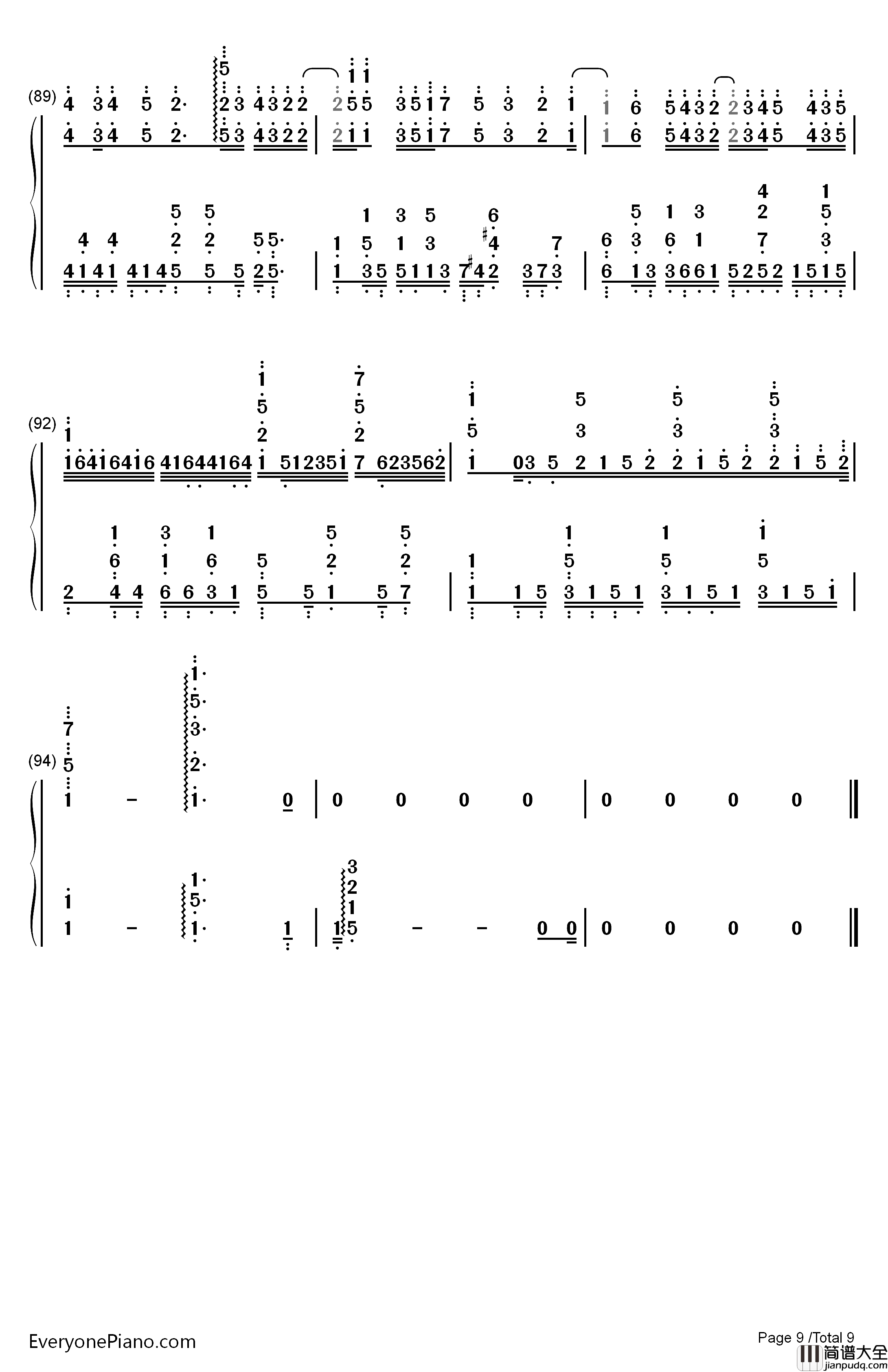 三色绘恋钢琴简谱_数字双手_Project_Lights
