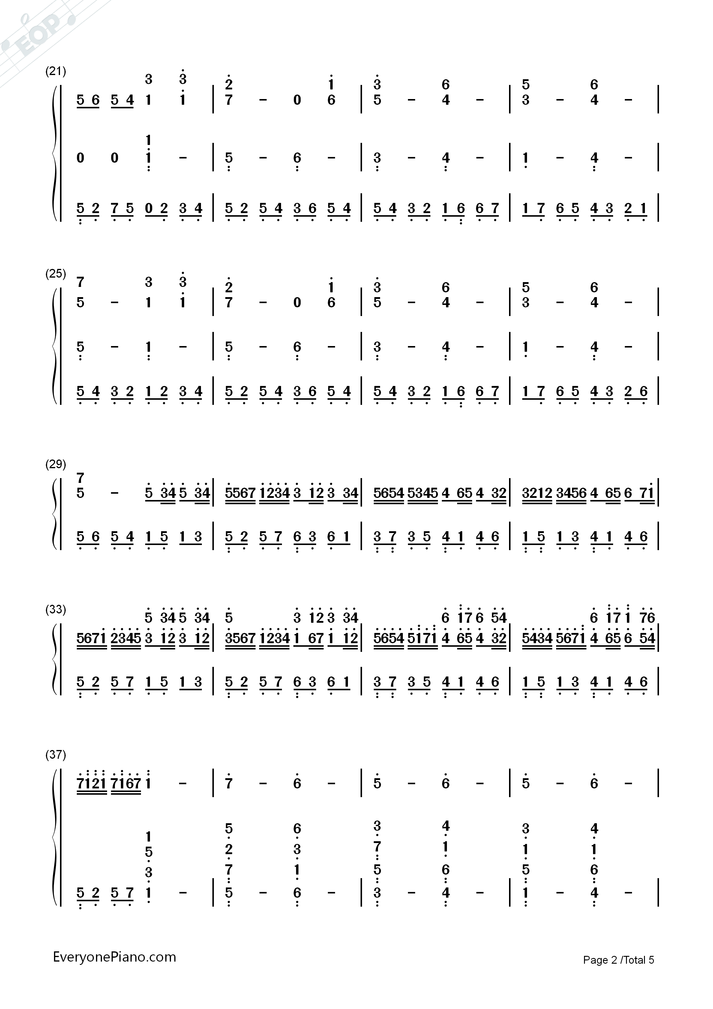 卡农_大爱人间钢琴简谱_巴哈贝尔演唱