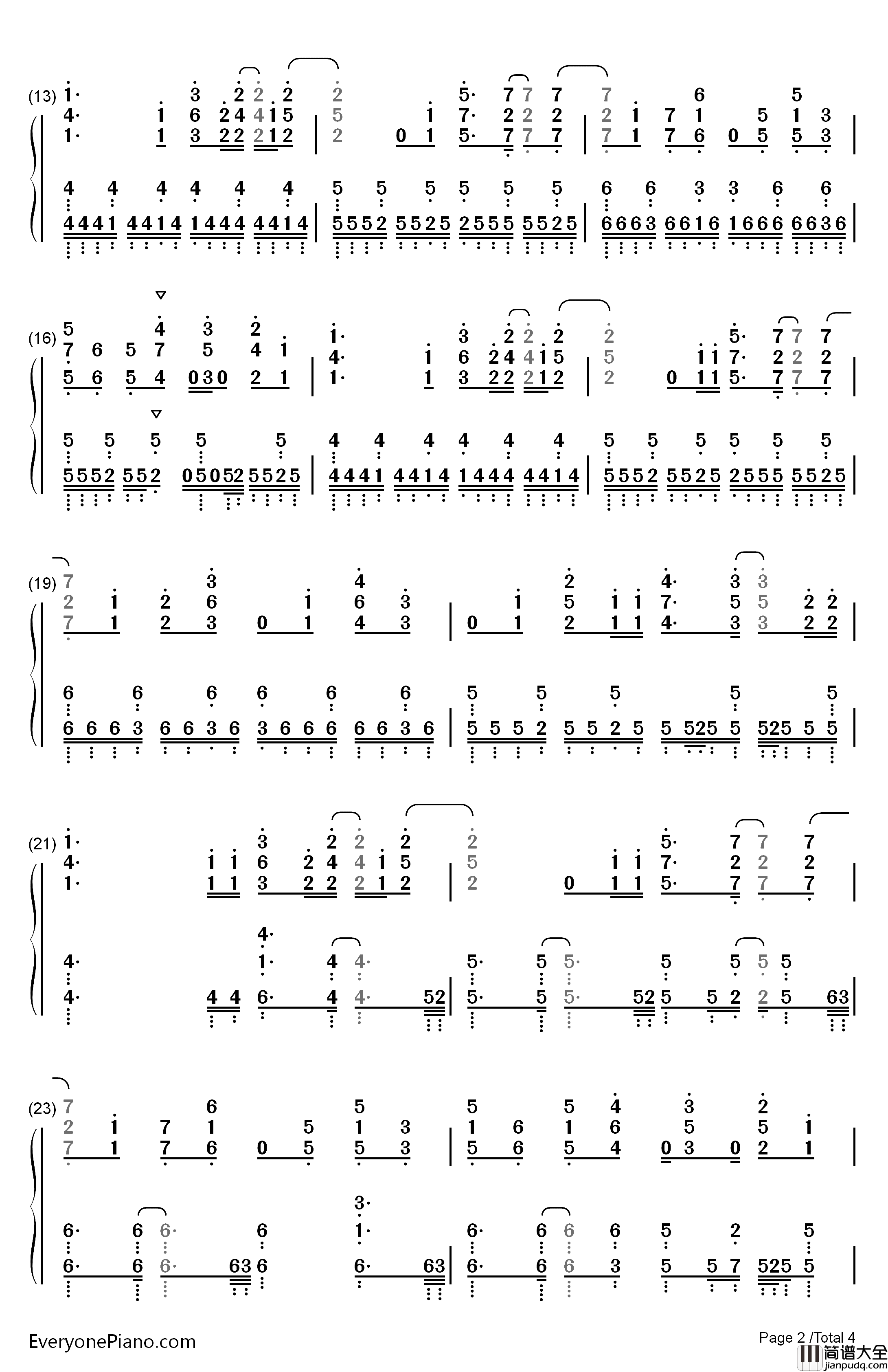 MUKANJYO钢琴简谱_数字双手_Survive_Said_The_Prophet