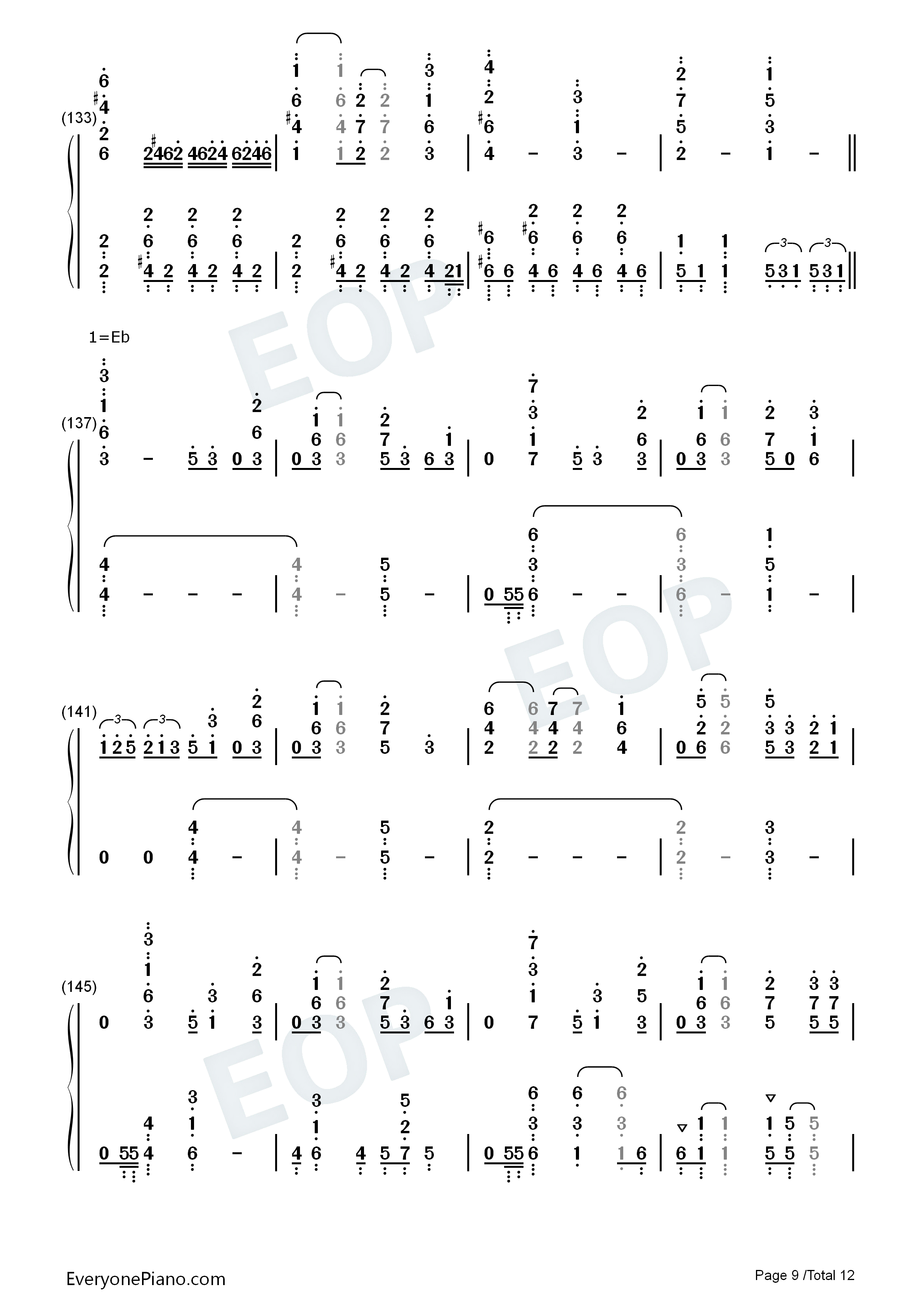 OveR钢琴简谱_富田美忧演唱