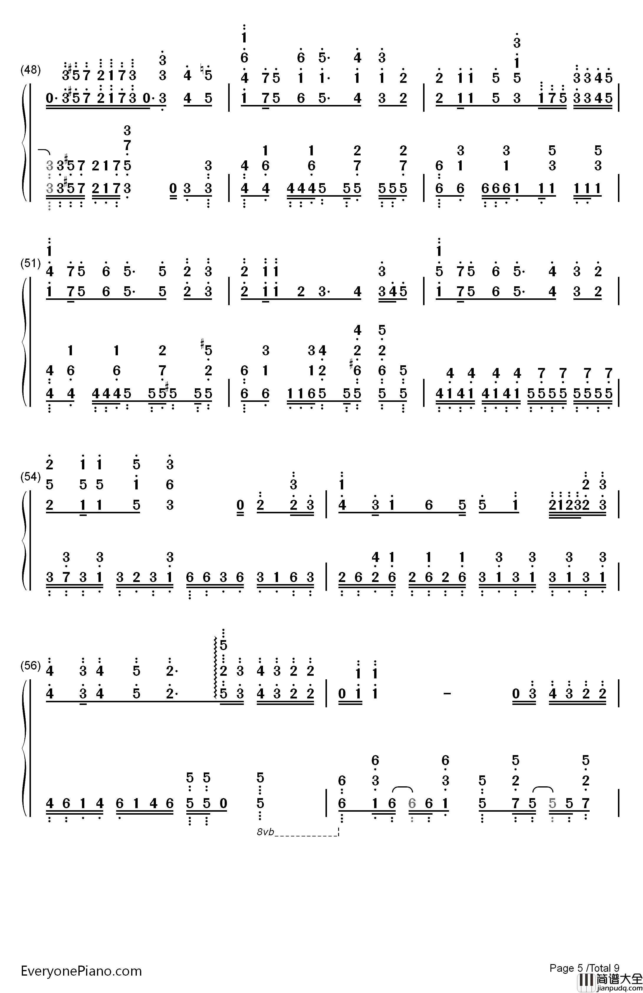 三色绘恋钢琴简谱_数字双手_Project_Lights