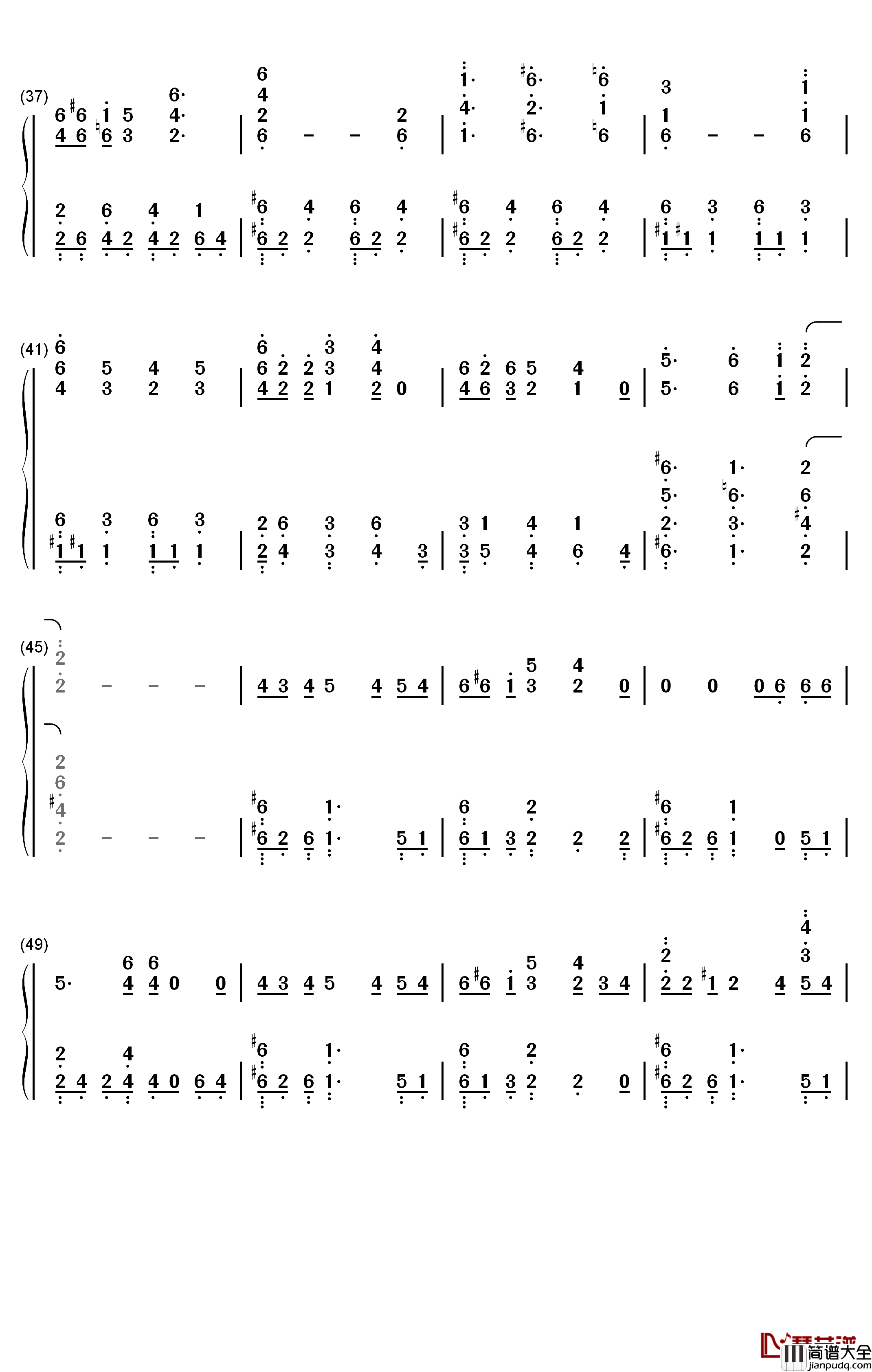 アネクドット钢琴简谱_数字双手_ももすももす