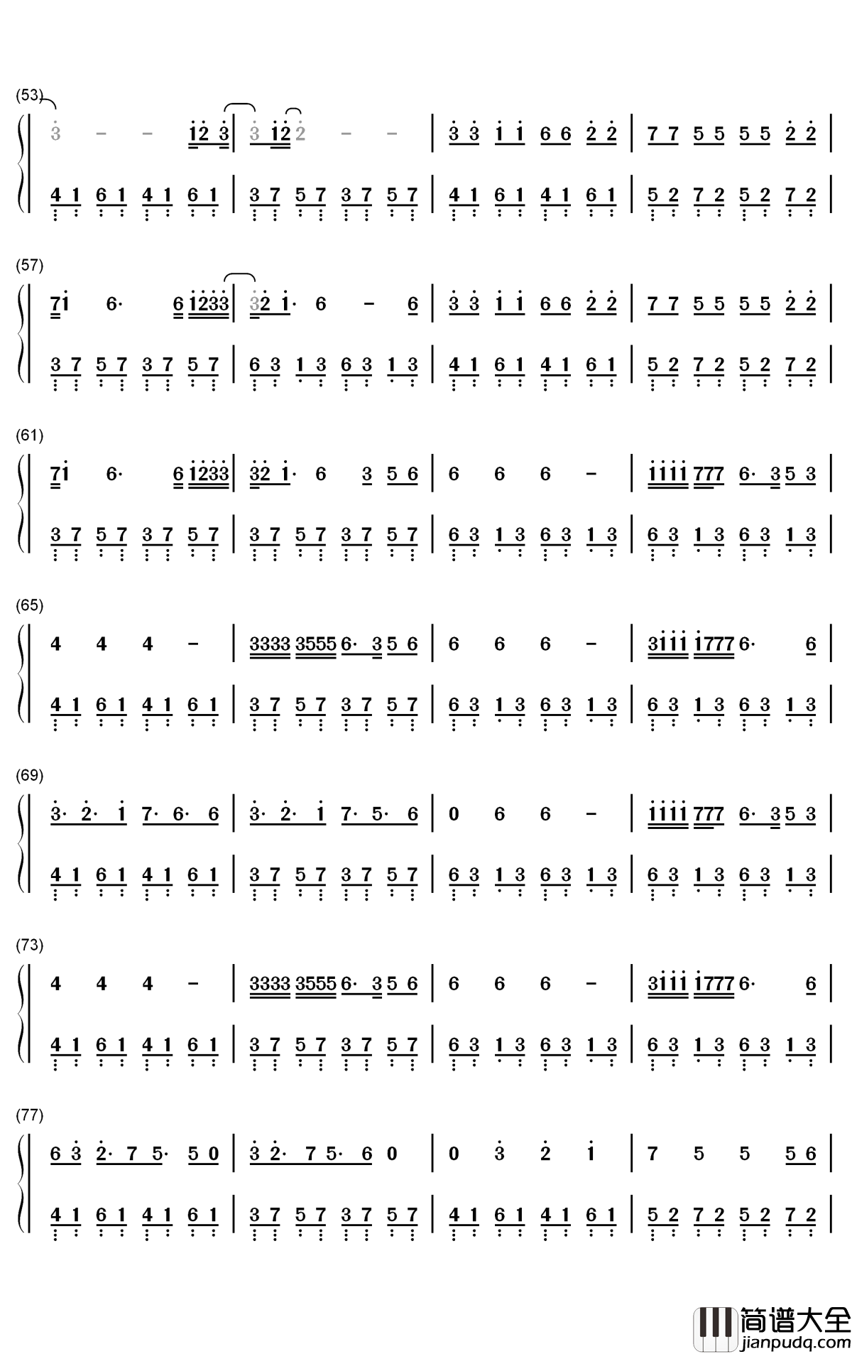 Break_My_Heart钢琴简谱_数字双手_Dua_Lipa