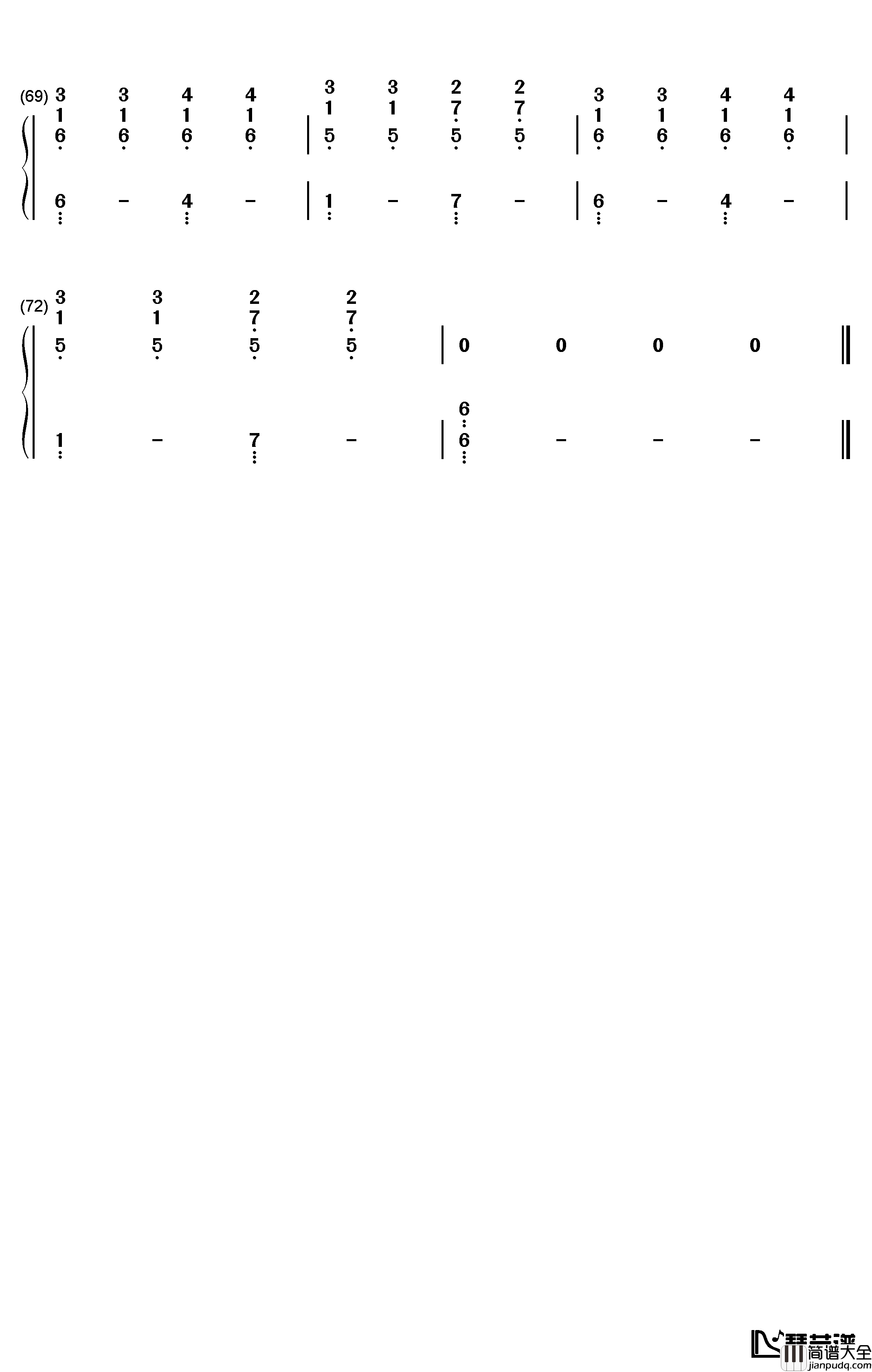 Lying_Down钢琴简谱_数字双手_Celine_Dion