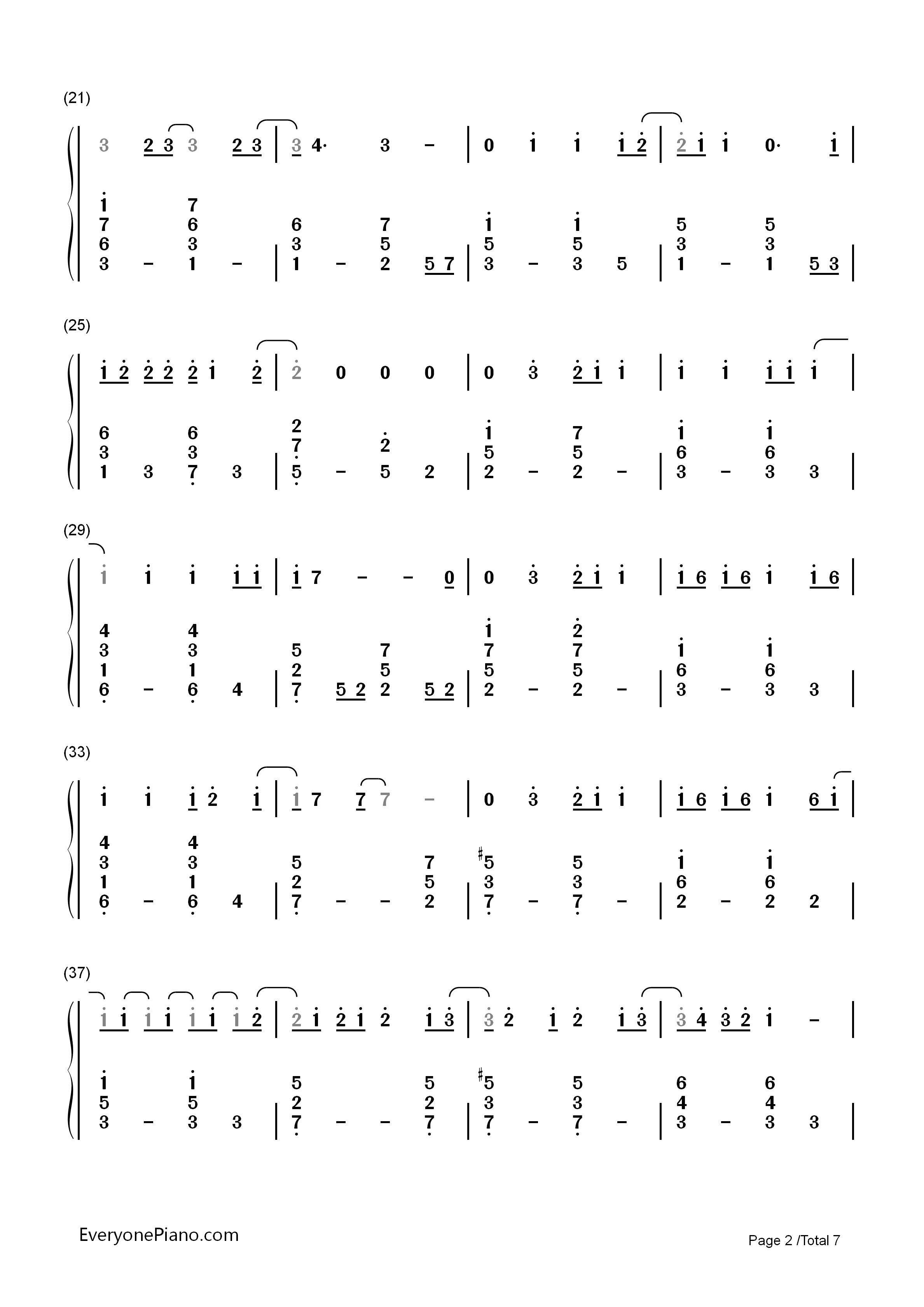 Because_Of_You钢琴简谱_凯莉·克莱森__Kelly_Clarkson演唱