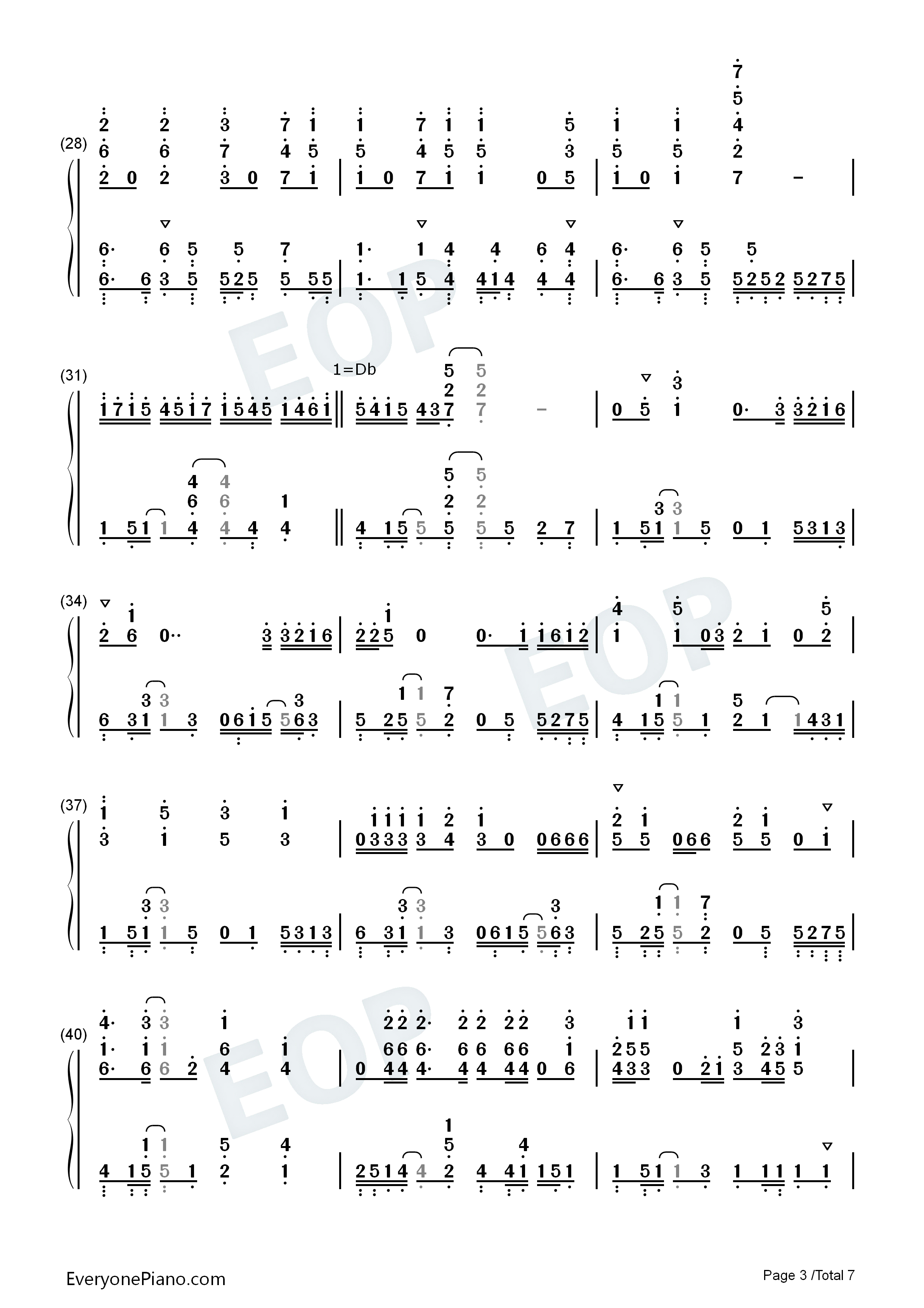 Only_one_yell钢琴简谱_9_tie演唱