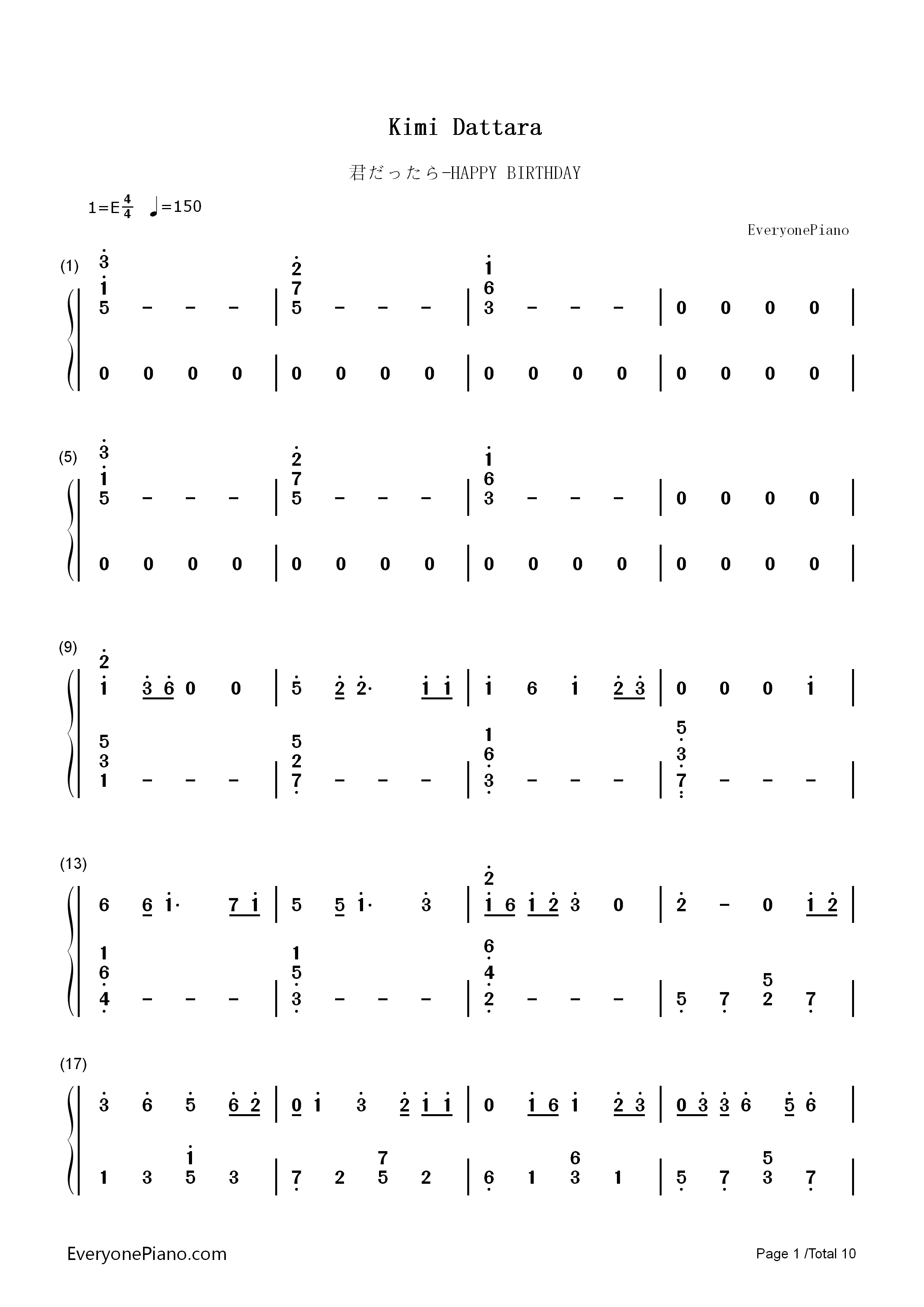君だったら钢琴简谱_HAPPY_BIRTHDAY演唱