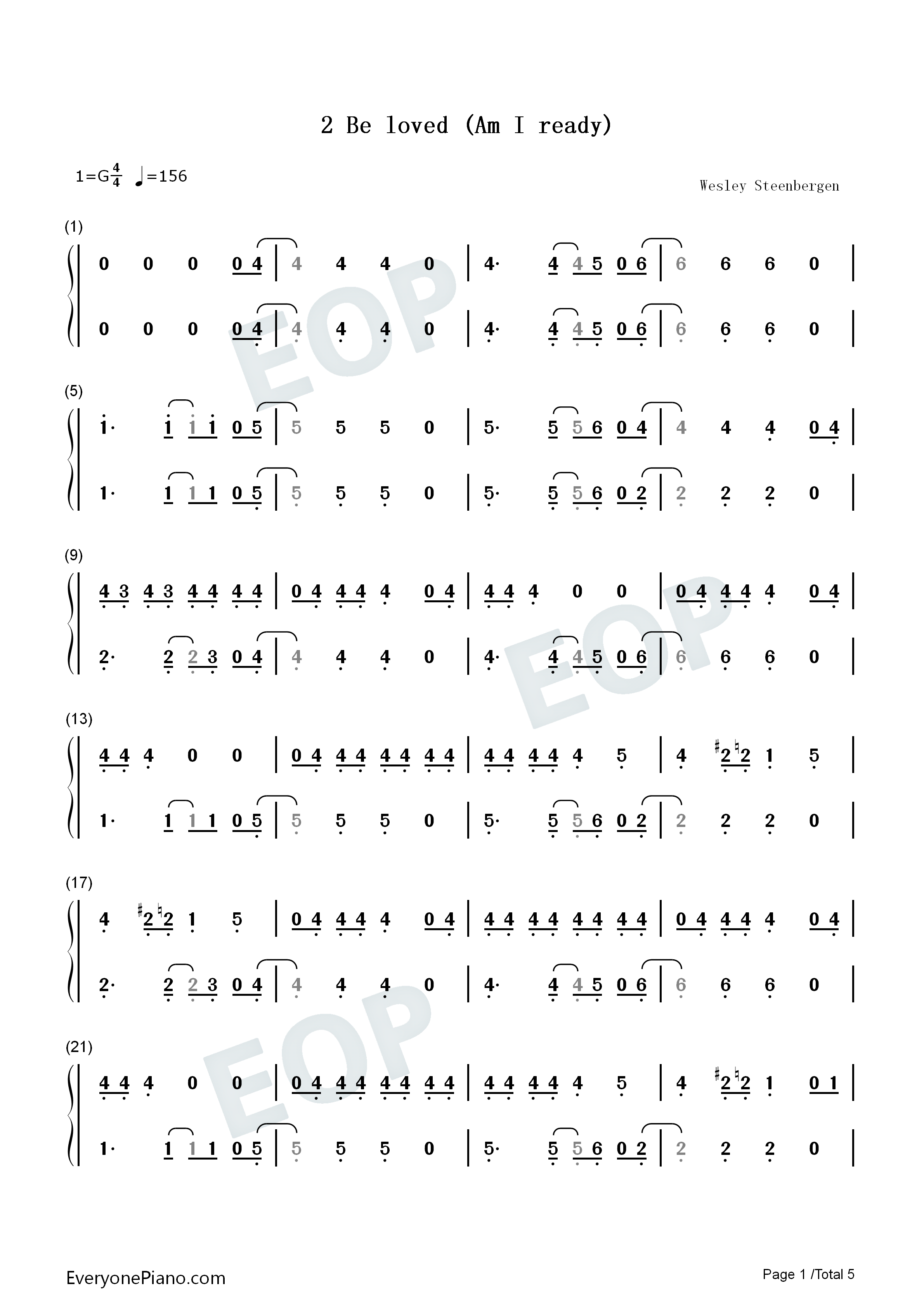 2_Be_Loved_Am_I_Ready钢琴简谱_Lizzo演唱