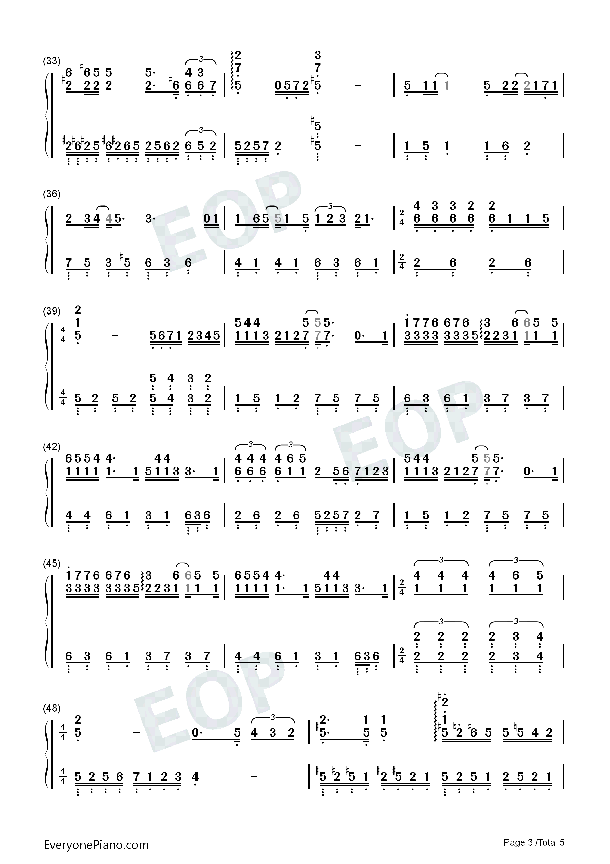 婚礼的祝福钢琴简谱_陈奕迅演唱