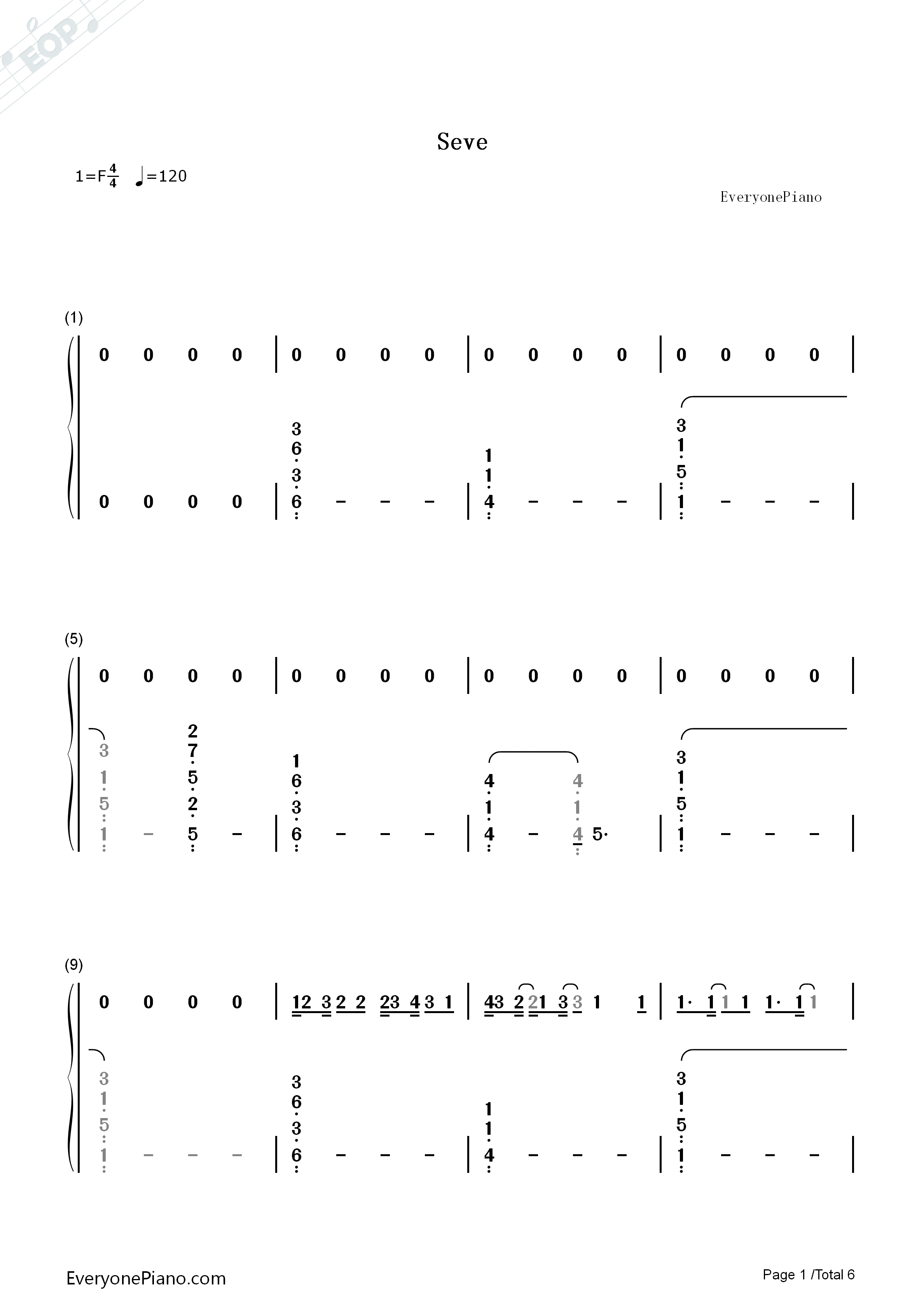 Seve钢琴简谱_Tez_Cadey演唱