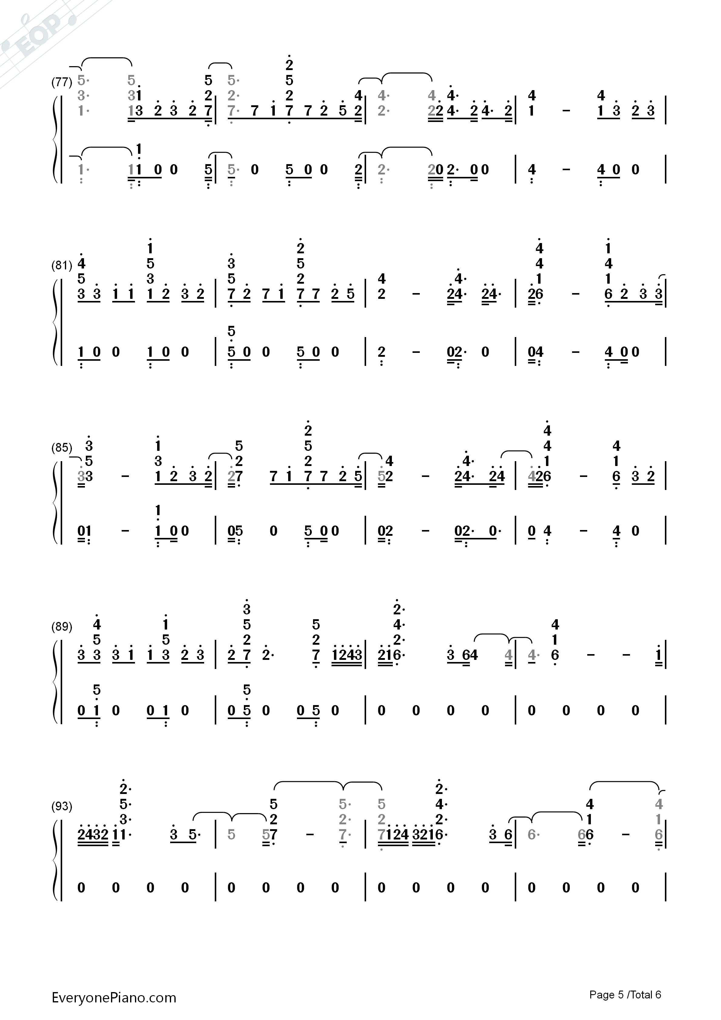 Amor_Amor_Amor钢琴简谱_Jennifer_Lopez演唱