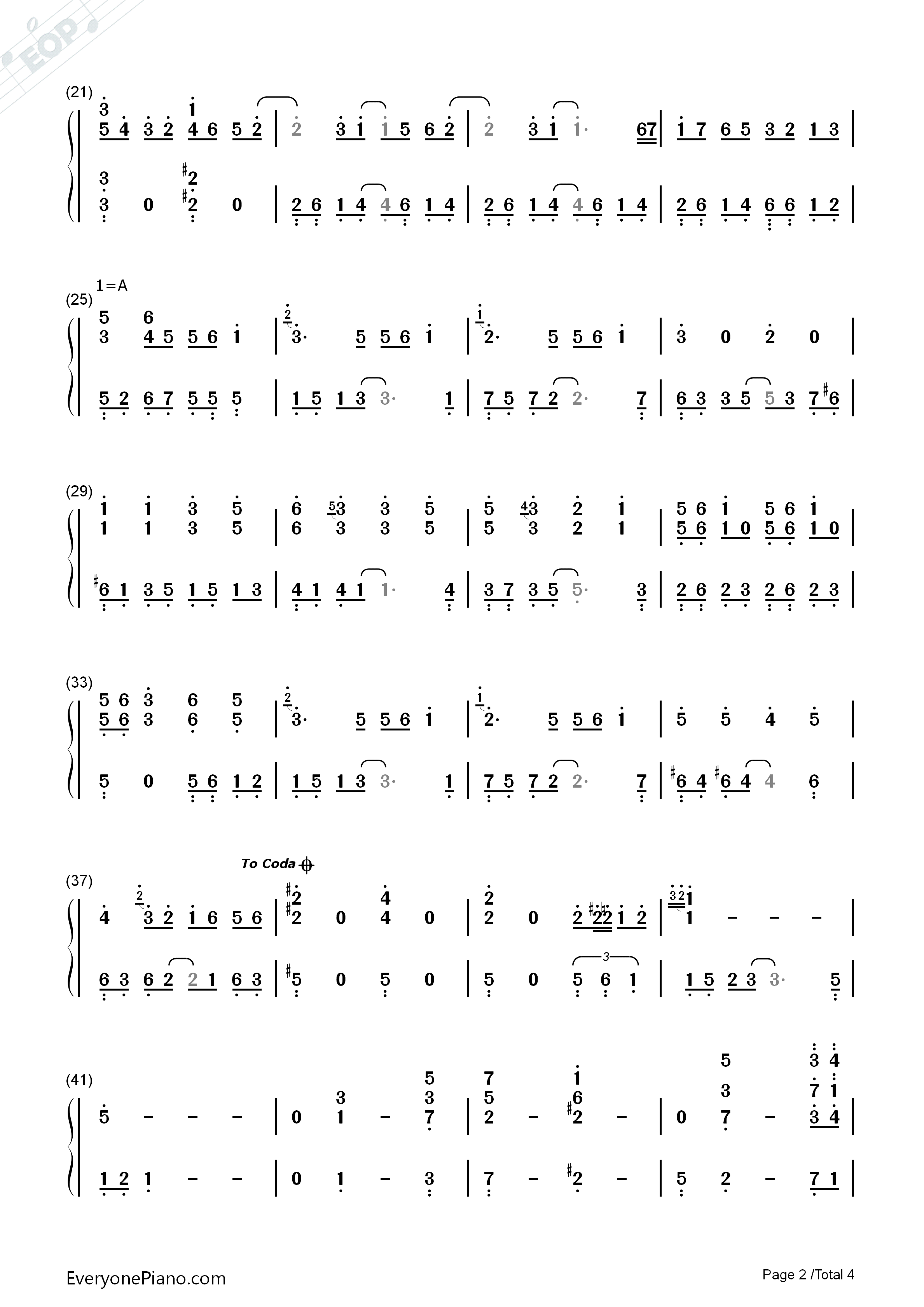 爱爱爱钢琴简谱_方大同演唱