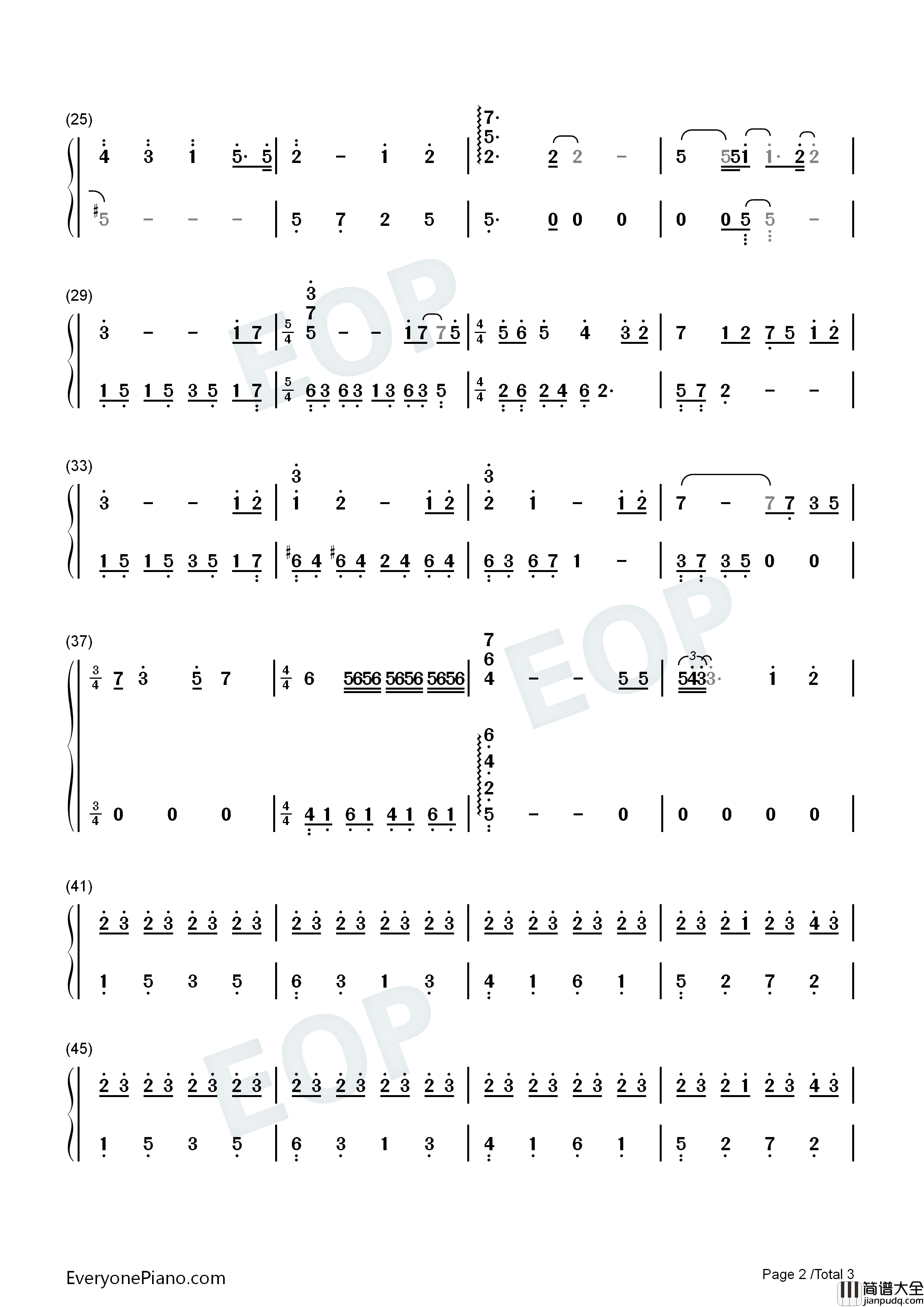 For_River钢琴简谱_Kan_Gao演唱