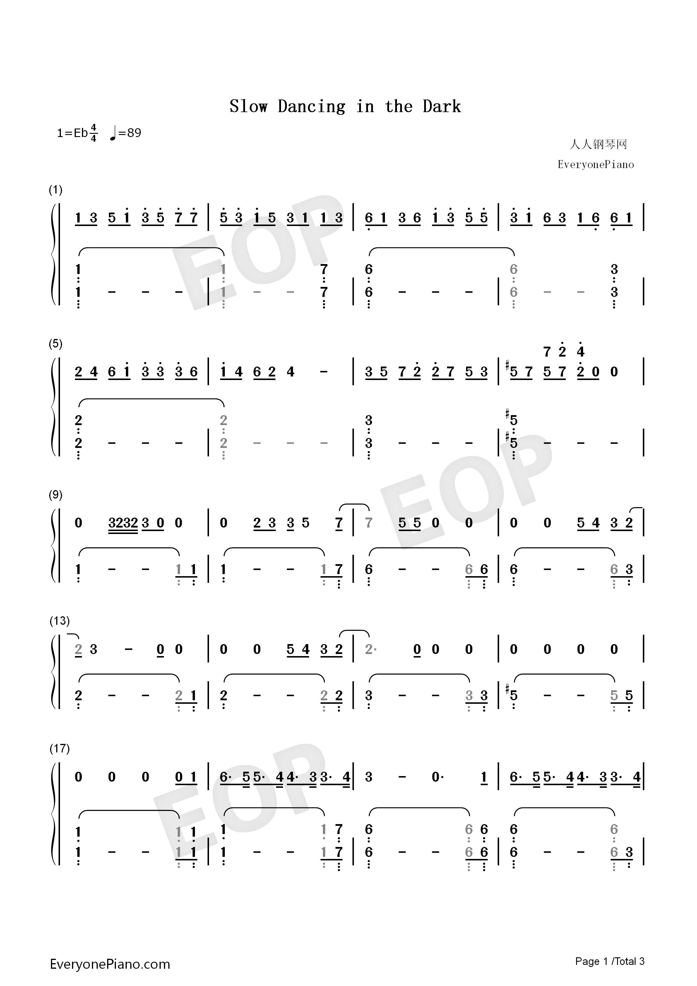 Slow_Dancing_in_the_Dark钢琴简谱_Joji演唱